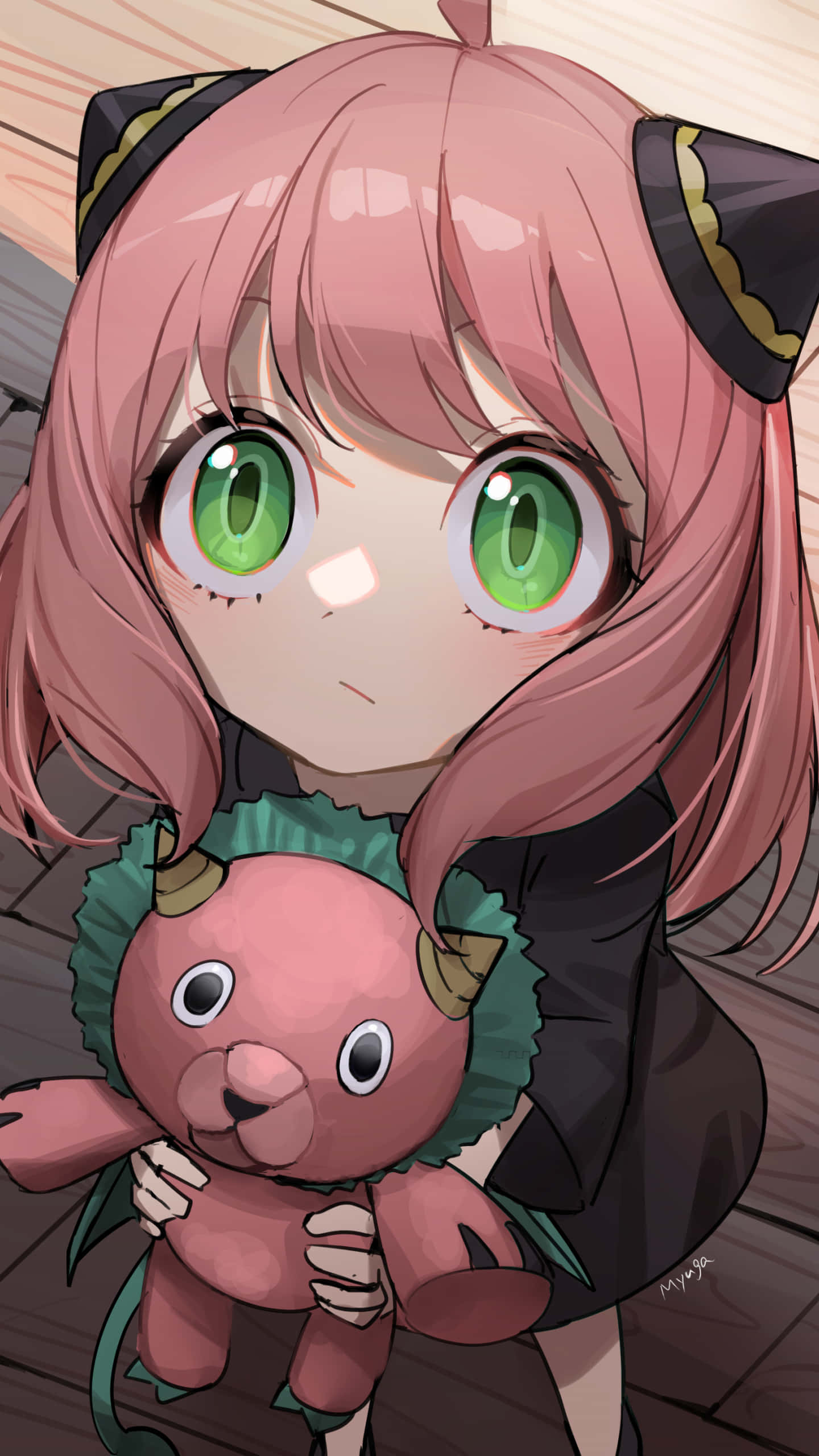 Anya Spy X Family, pink-haired anime girl, green eyes, 2K Phone Wallpaper
