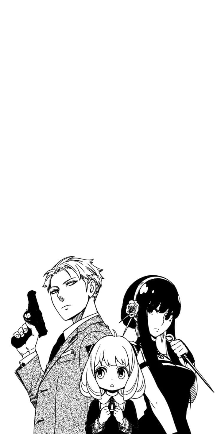 Anya, Spy X Family, black and white, HD Phone Wallpaper