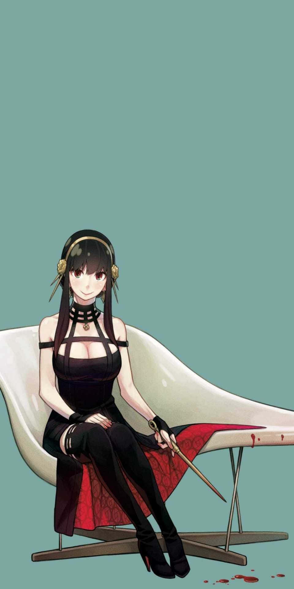 Anya, Spy X Family, black dress, Full HD Phone Wallpaper