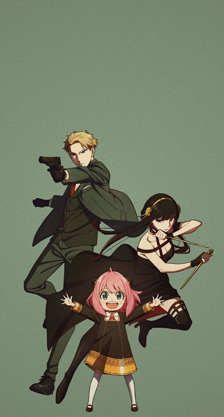 Anya Spy X Family, Spy X Family, muted green background, HD Phone Wallpaper