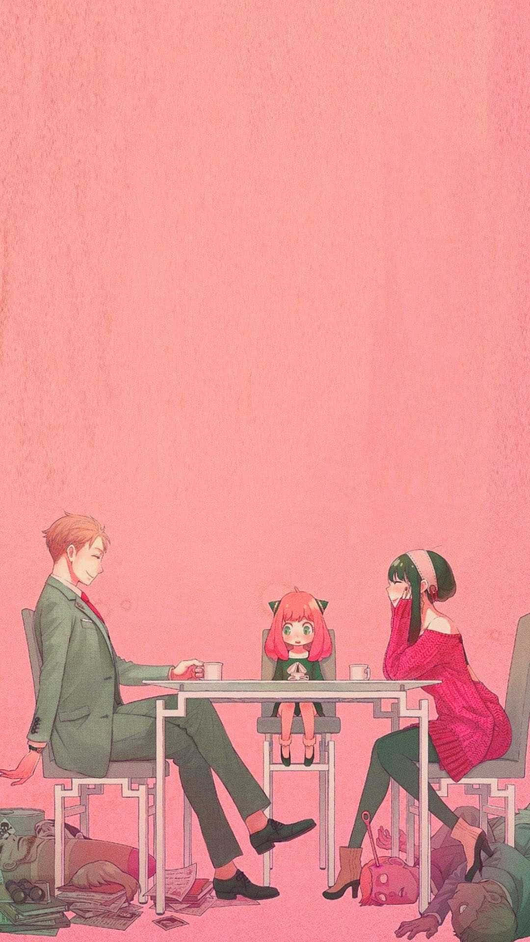 Anya Spy X Family, cat-like girl, pink room, Full HD Phone Wallpaper