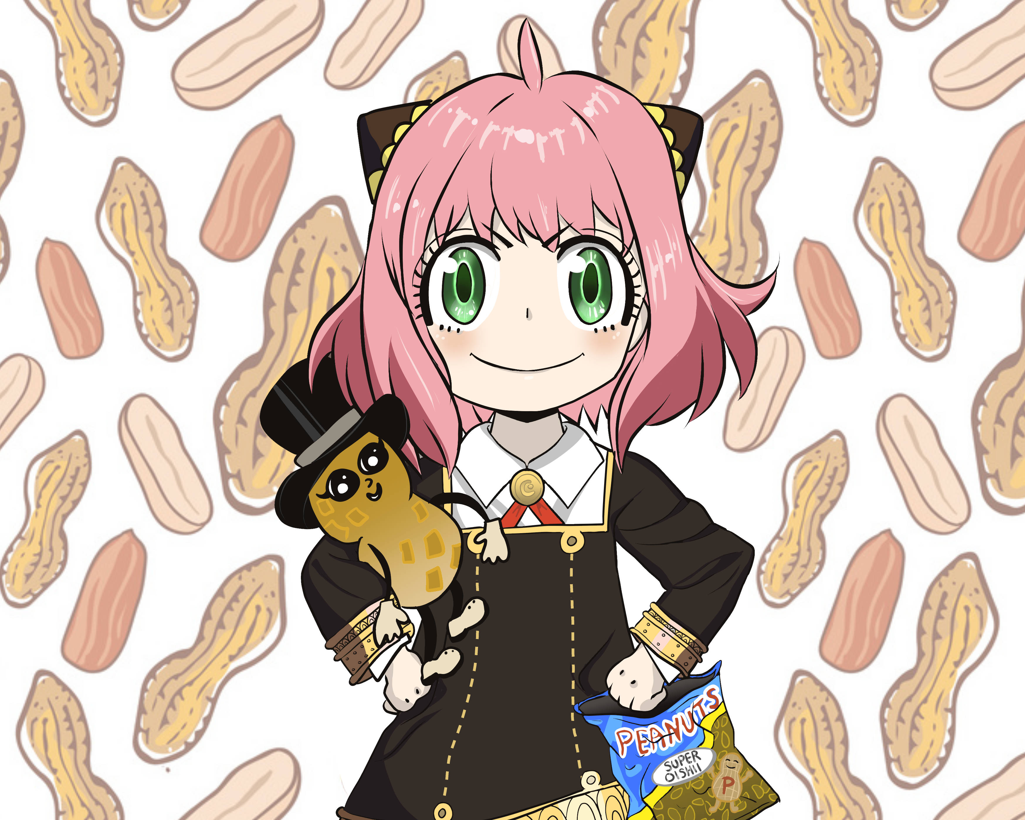 Spy X Family, Anya, pink hair, 2K Desktop Wallpaper