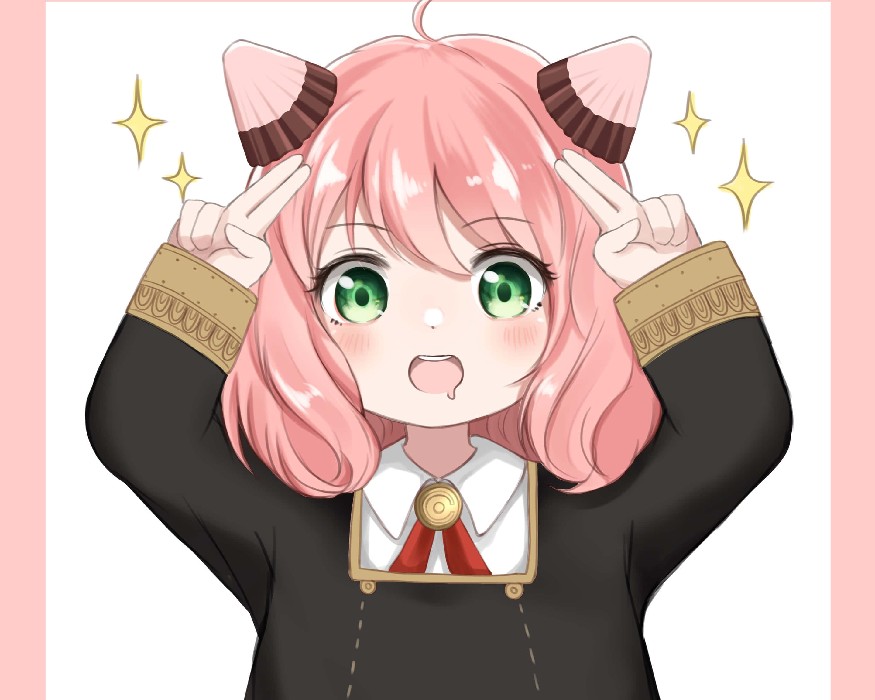 Anya Spy X Family, pink hair, green eyes, 2K Desktop Wallpaper