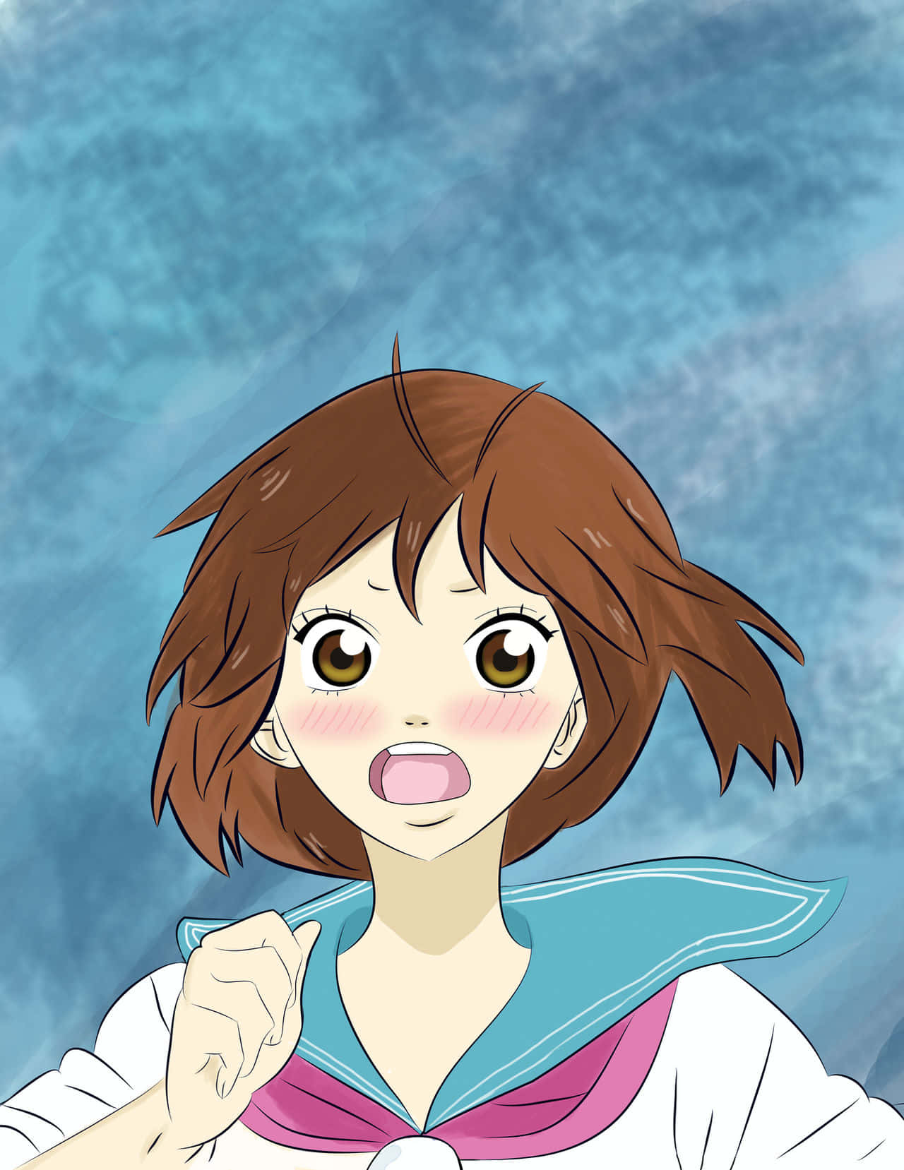 Ao Haru Ride, Yoshioka Futaba, sailor uniform, HD Phone Wallpaper