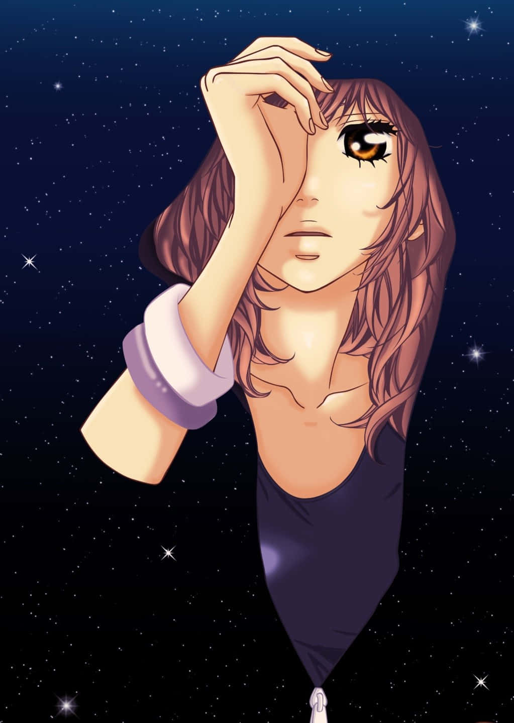 Ao Haru Ride, Yoshioka Futaba, starry night sky, HD Phone Wallpaper