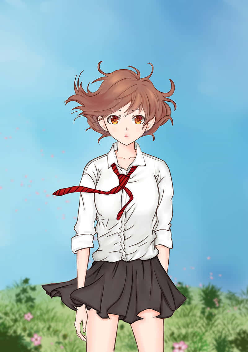 Ao Haru Ride, Yoshioka Futaba, brown-haired anime girl, SD Phone Wallpaper