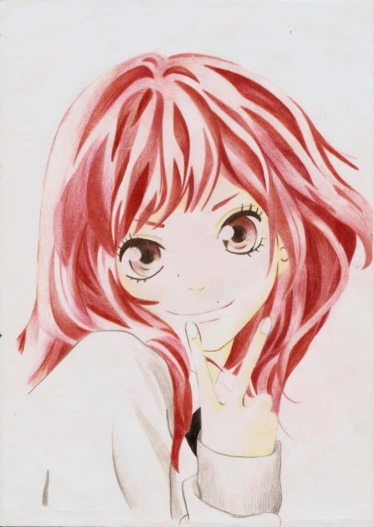 Ao Haru Ride, Futaba Yoshioka, vibrant red hair, SD Phone Wallpaper