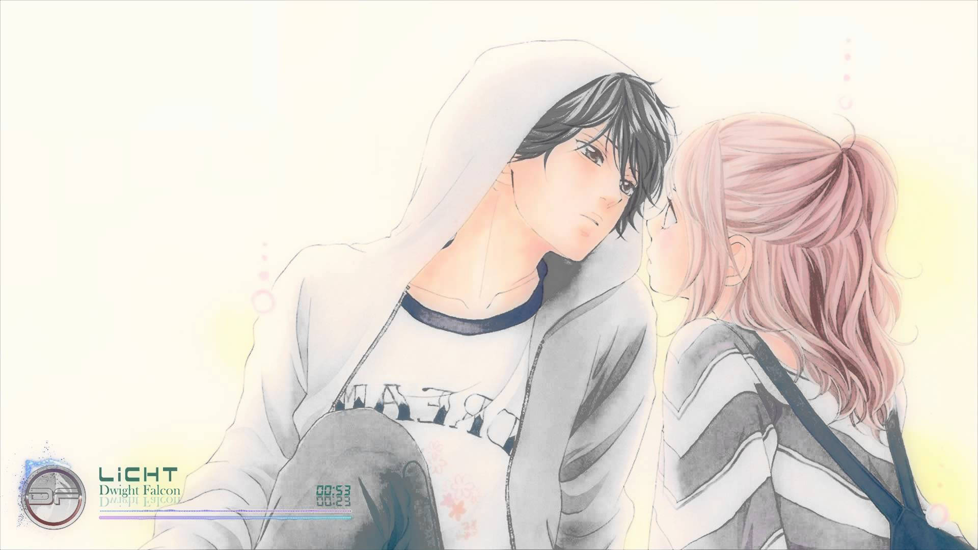 Ao Haru Ride, pink-haired girl, hoodie, Full HD Desktop Wallpaper