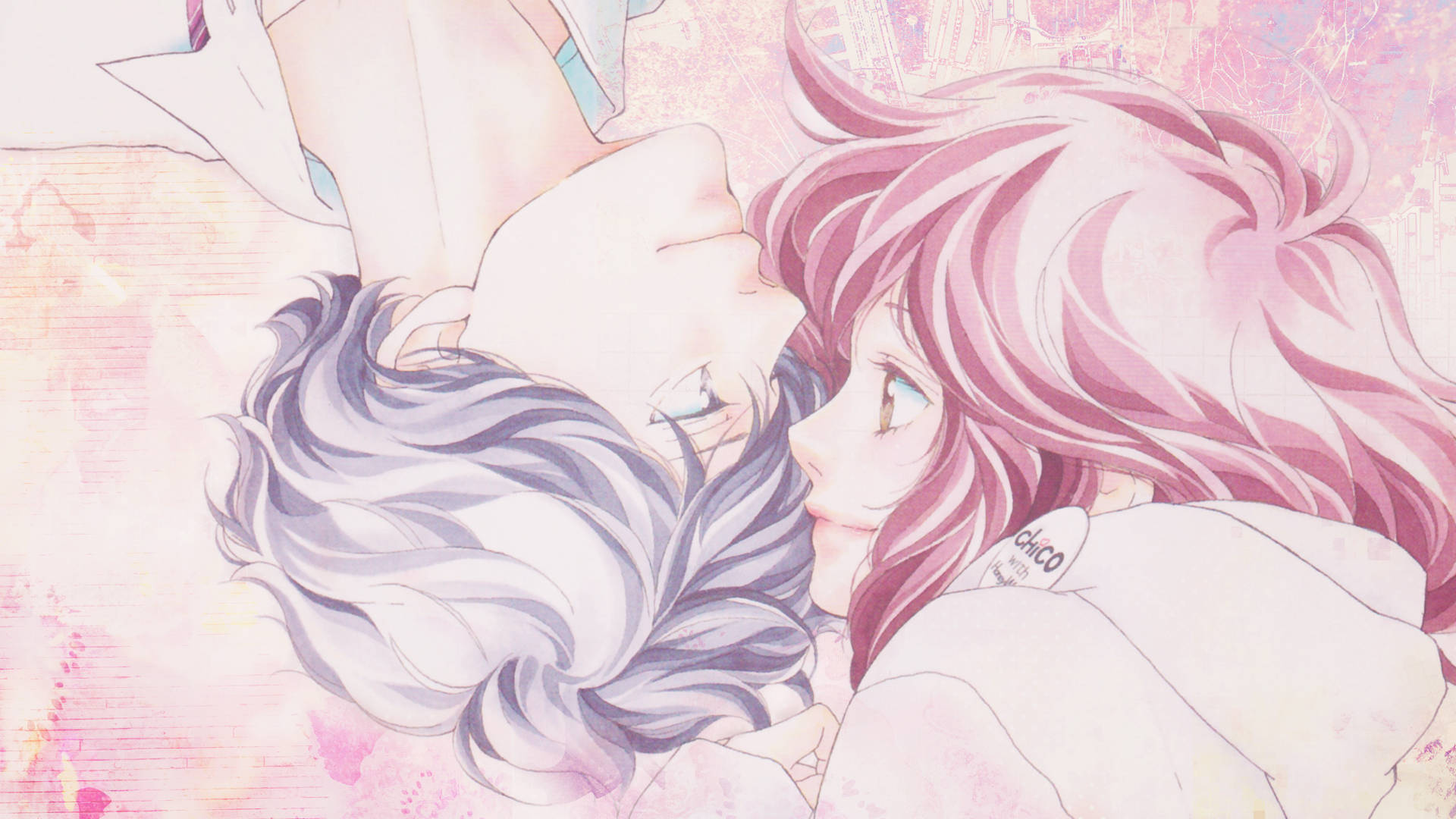 Ao Haru Ride, pink hair, purple hair, Full HD Desktop Wallpaper