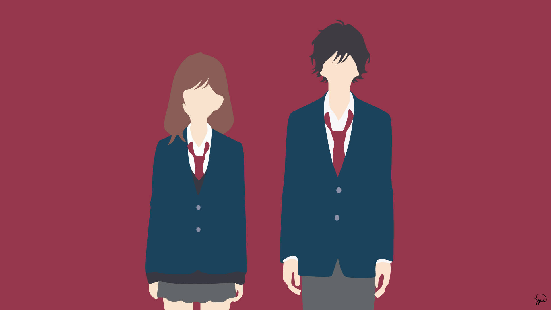 Ao Haru Ride, stylized anime students, school uniforms, Full HD Desktop Wallpaper