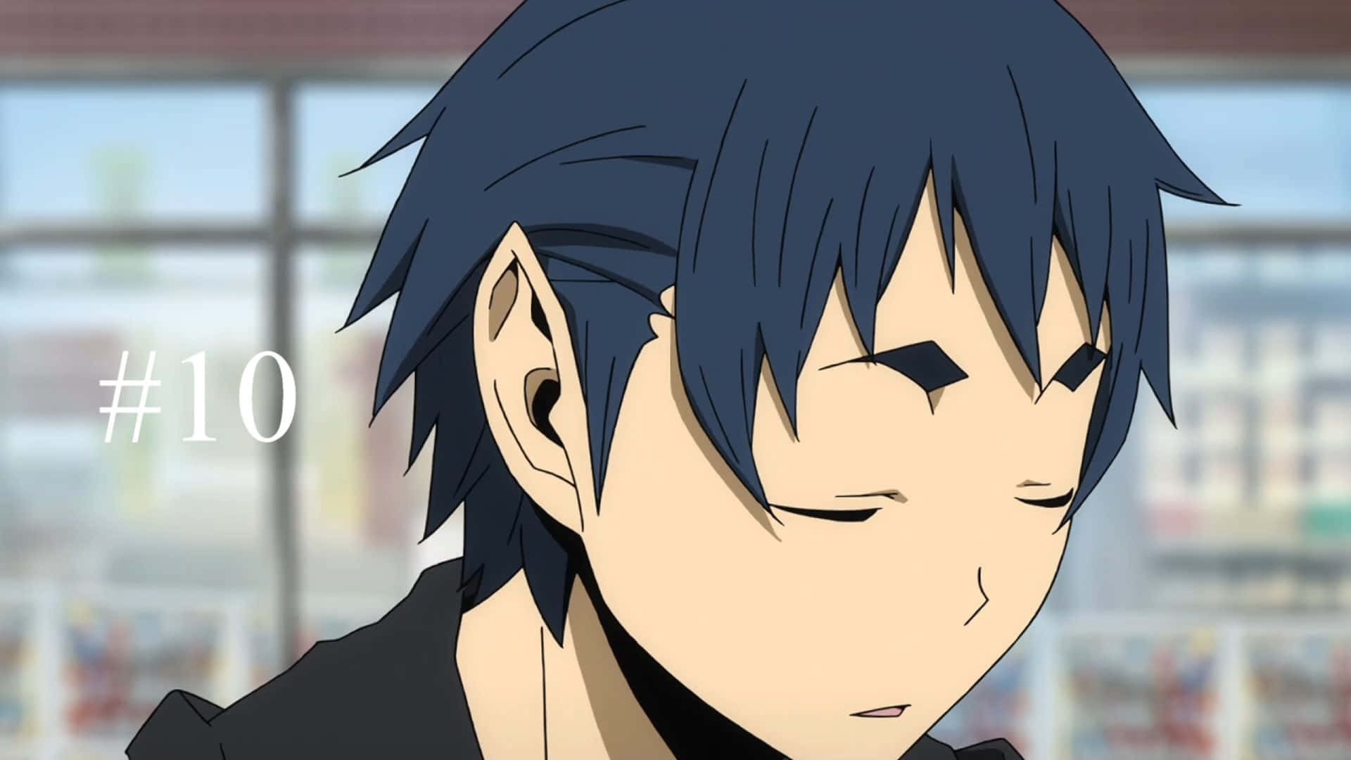 Aoba Kuronuma, dark blue spiky hair, half-closed eyes, Full HD Desktop Wallpaper