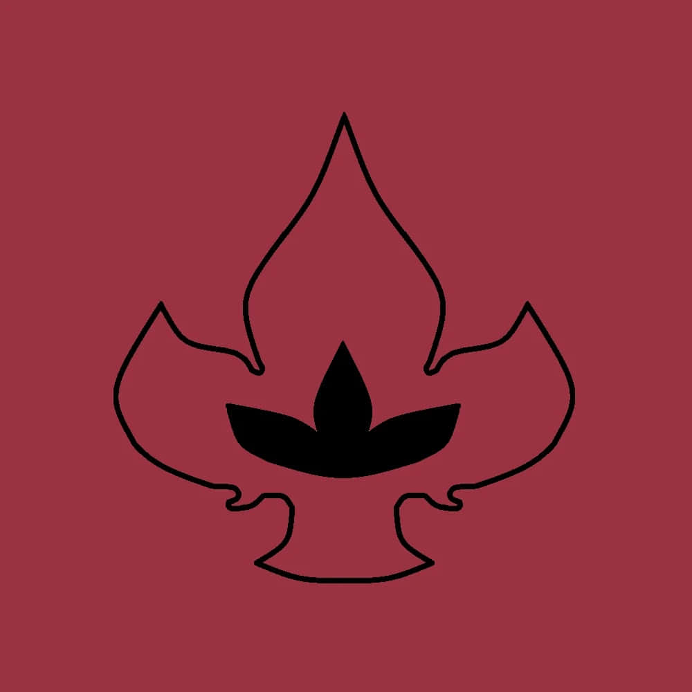 Aogiri Tree, black line drawing, stylized flame or torch, SD Desktop Wallpaper