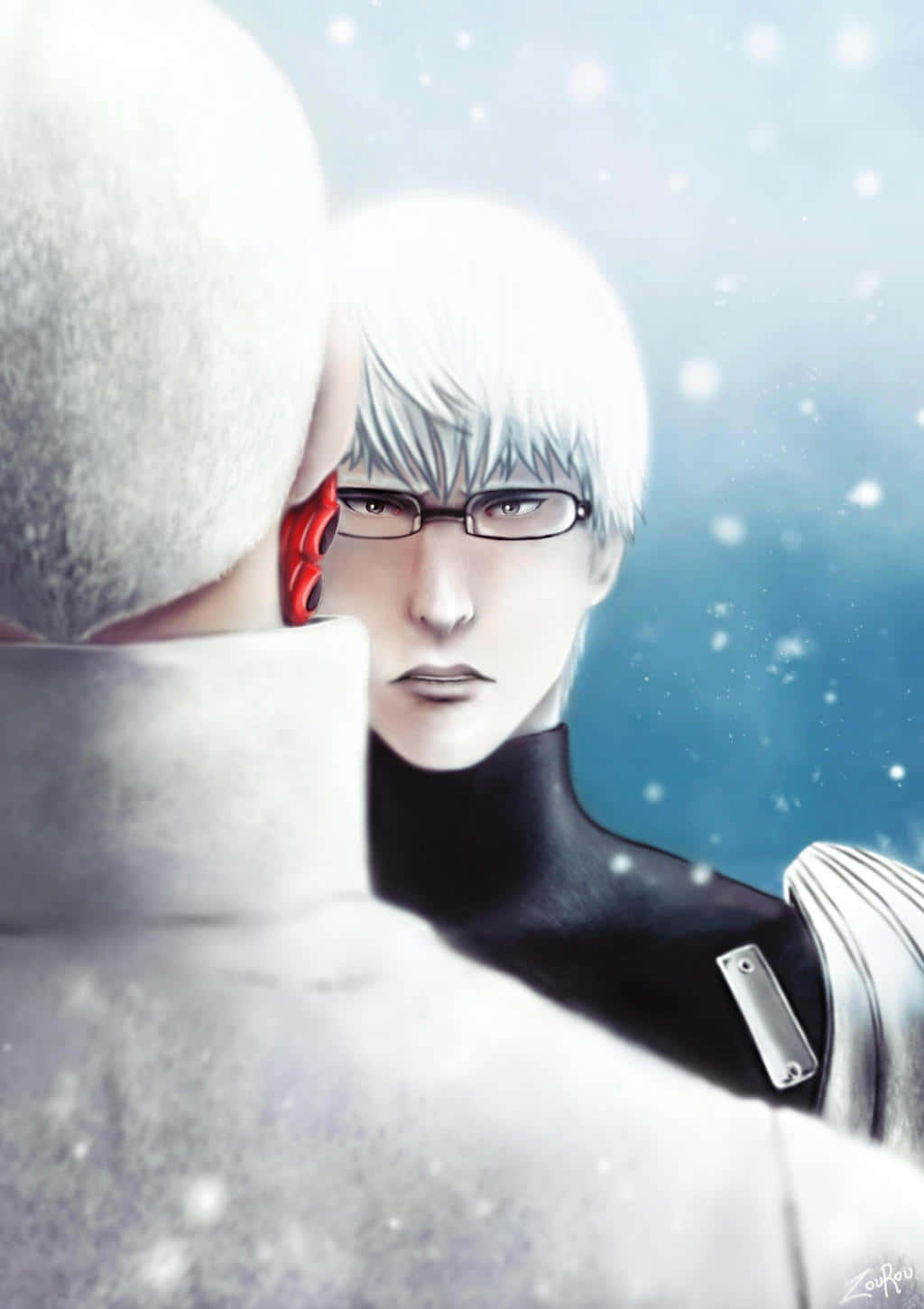 Aogiri Tree, white-haired anime man, glasses, HD Phone Wallpaper