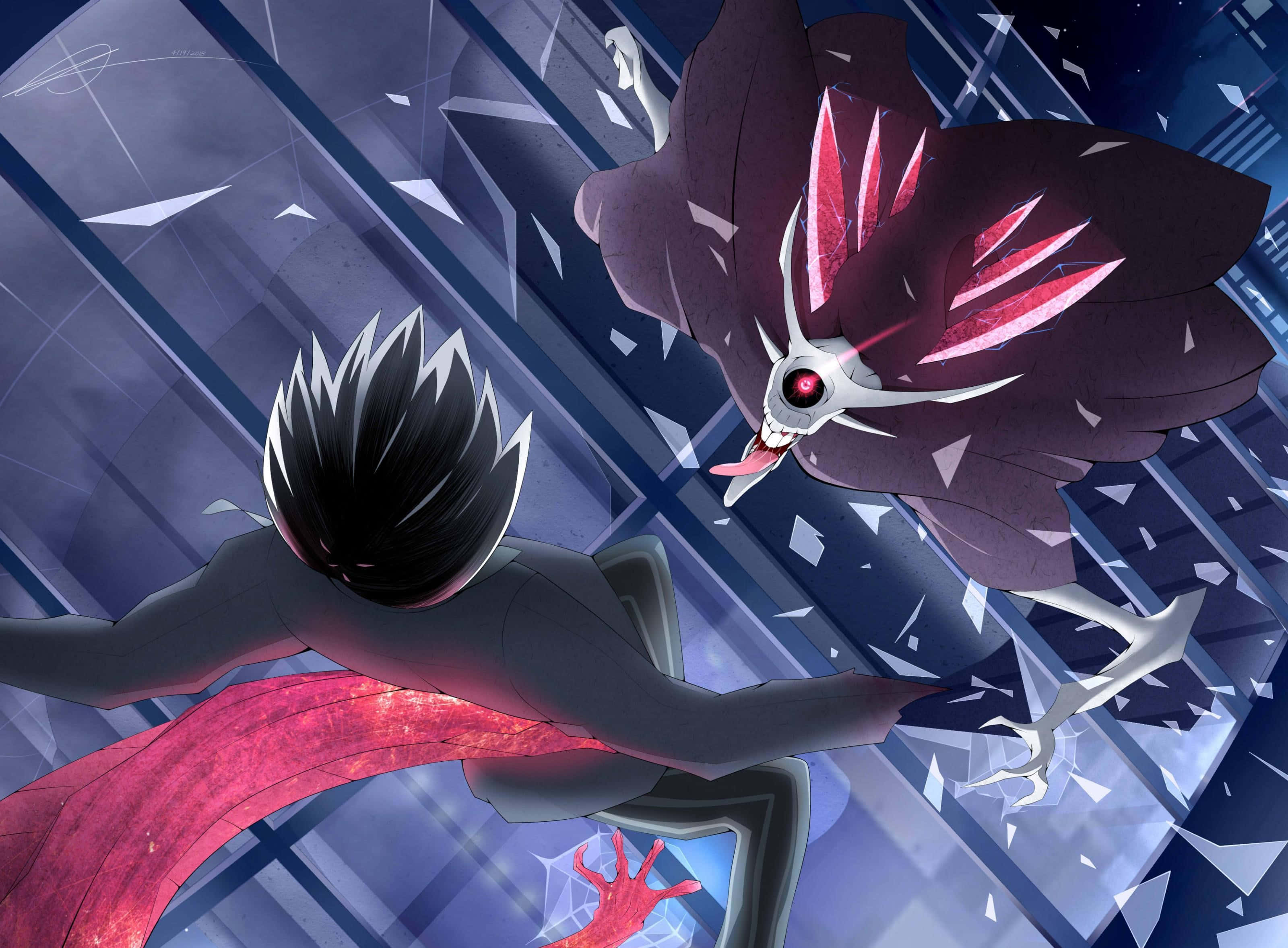 Aogiri Tree, spiky-haired anime character, dark suit, 2K Desktop Wallpaper