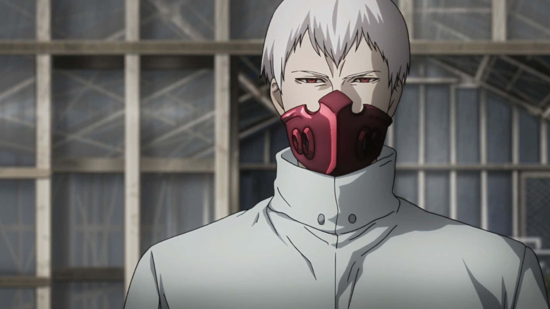 Aogiri Tree, white hair, red mask, Full HD Desktop Wallpaper