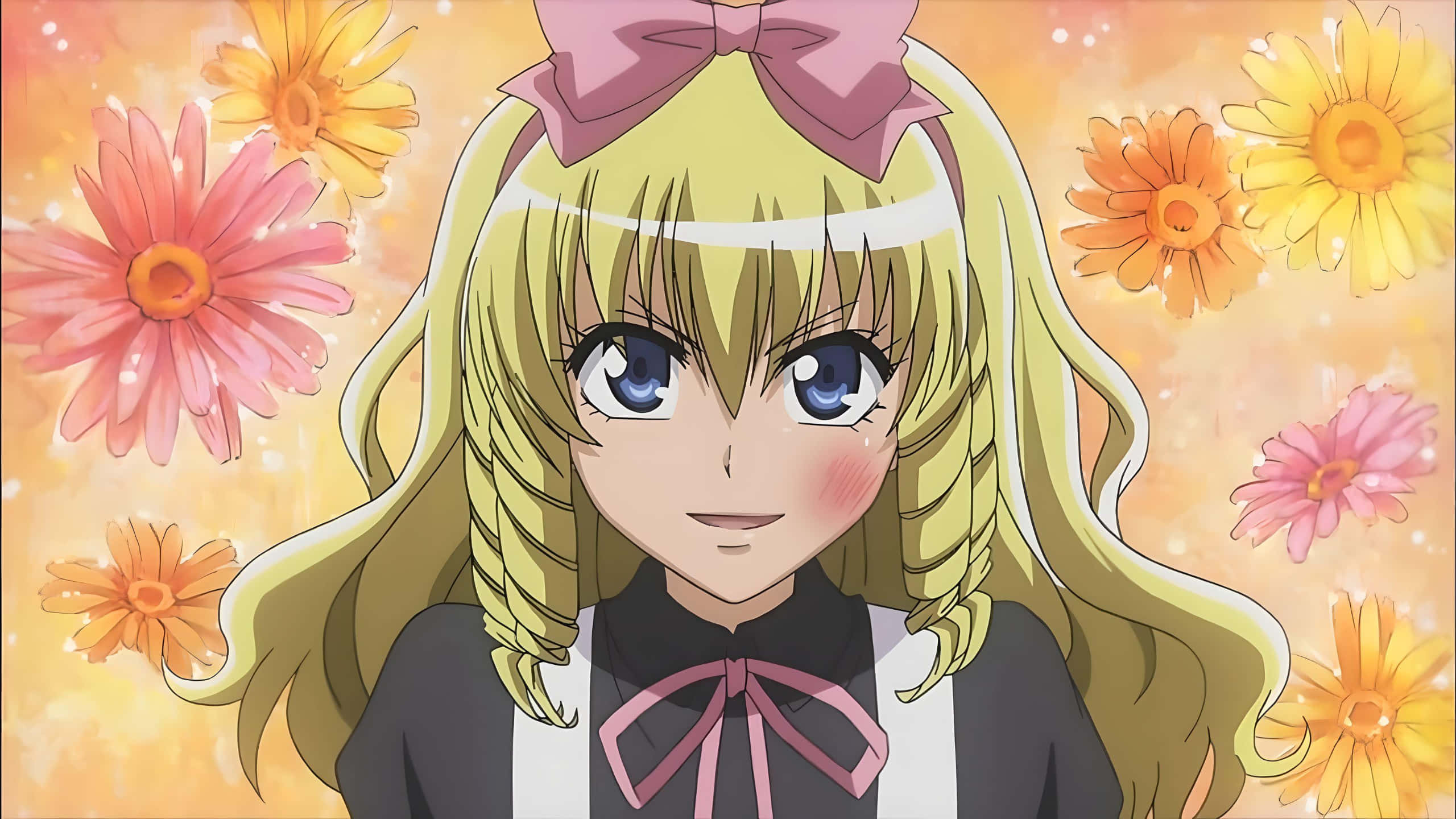 Aoi Hyoudou, anime girl, blonde hair, 2K Desktop Wallpaper