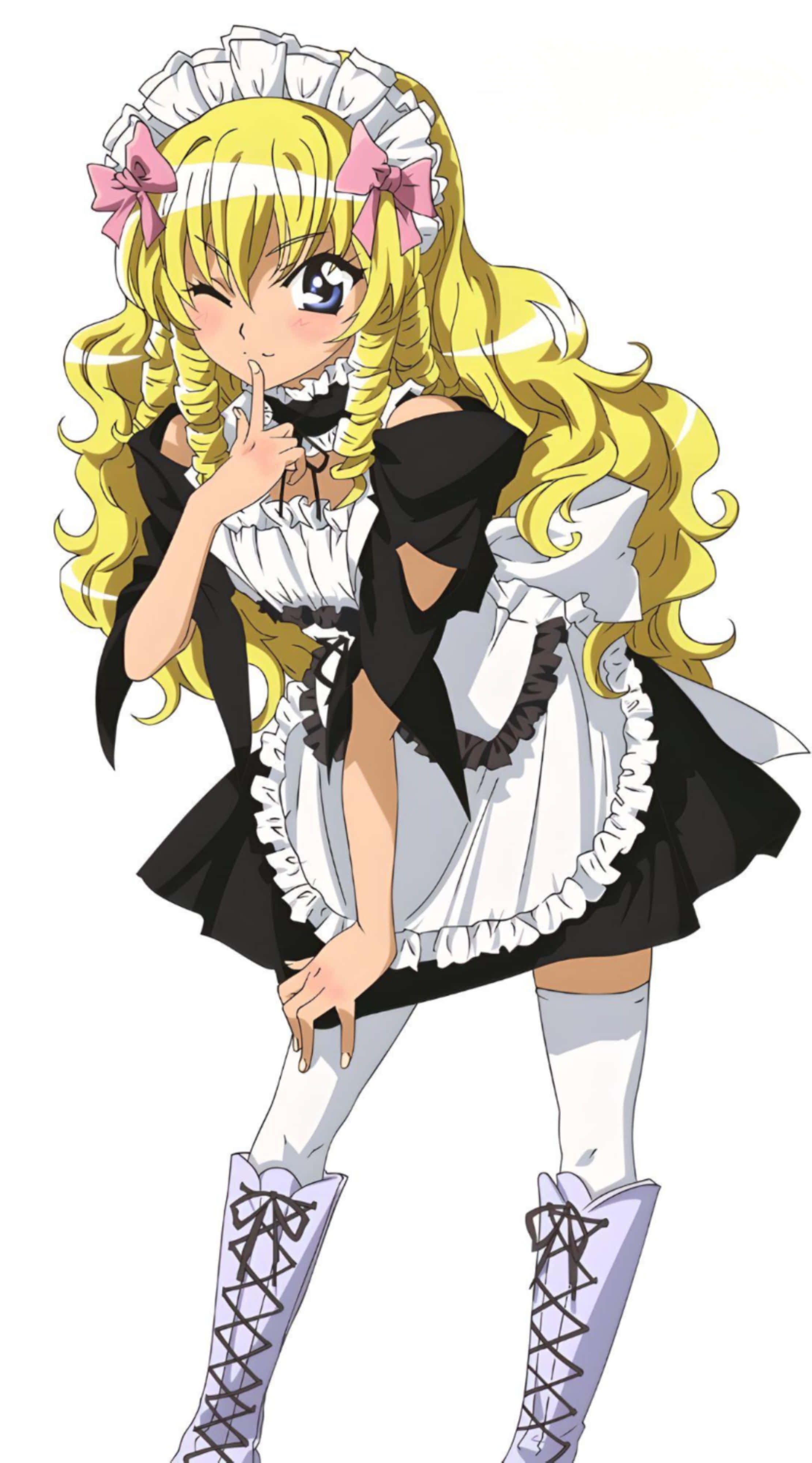 Aoi Hyoudou, anime girl, blonde hair, 4K Phone Wallpaper