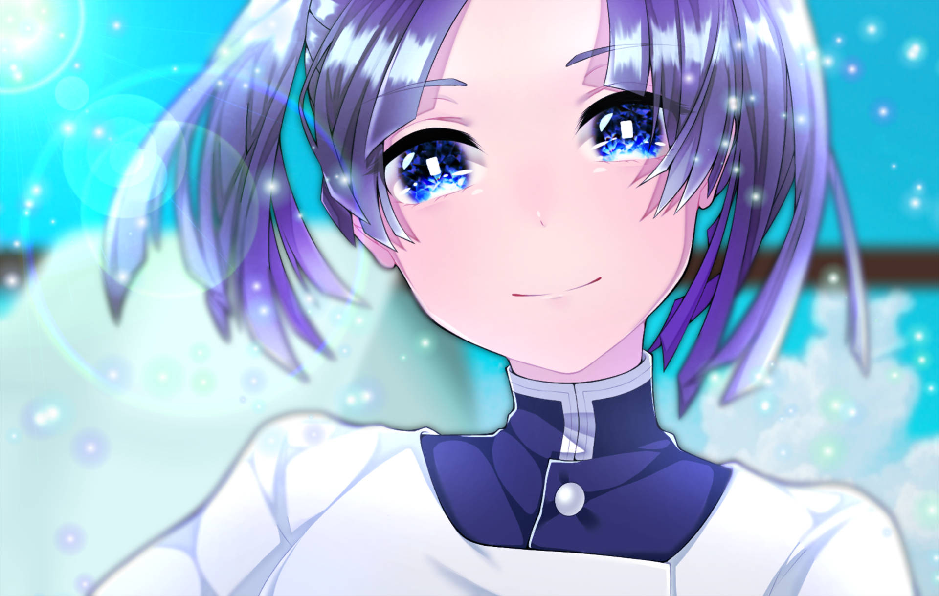 Aoi Kanzaki, purple hair, sparkling blue eyes, Full HD Desktop Wallpaper