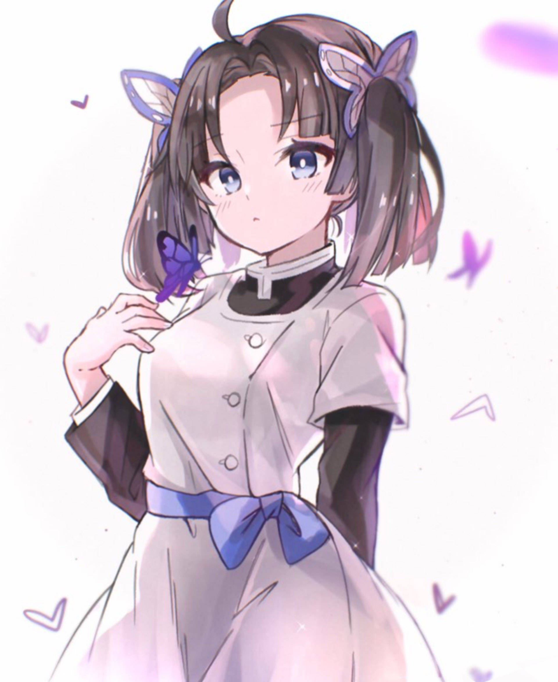 Aoi Kanzaki, cat ears, purple butterfly, Full HD Phone Wallpaper