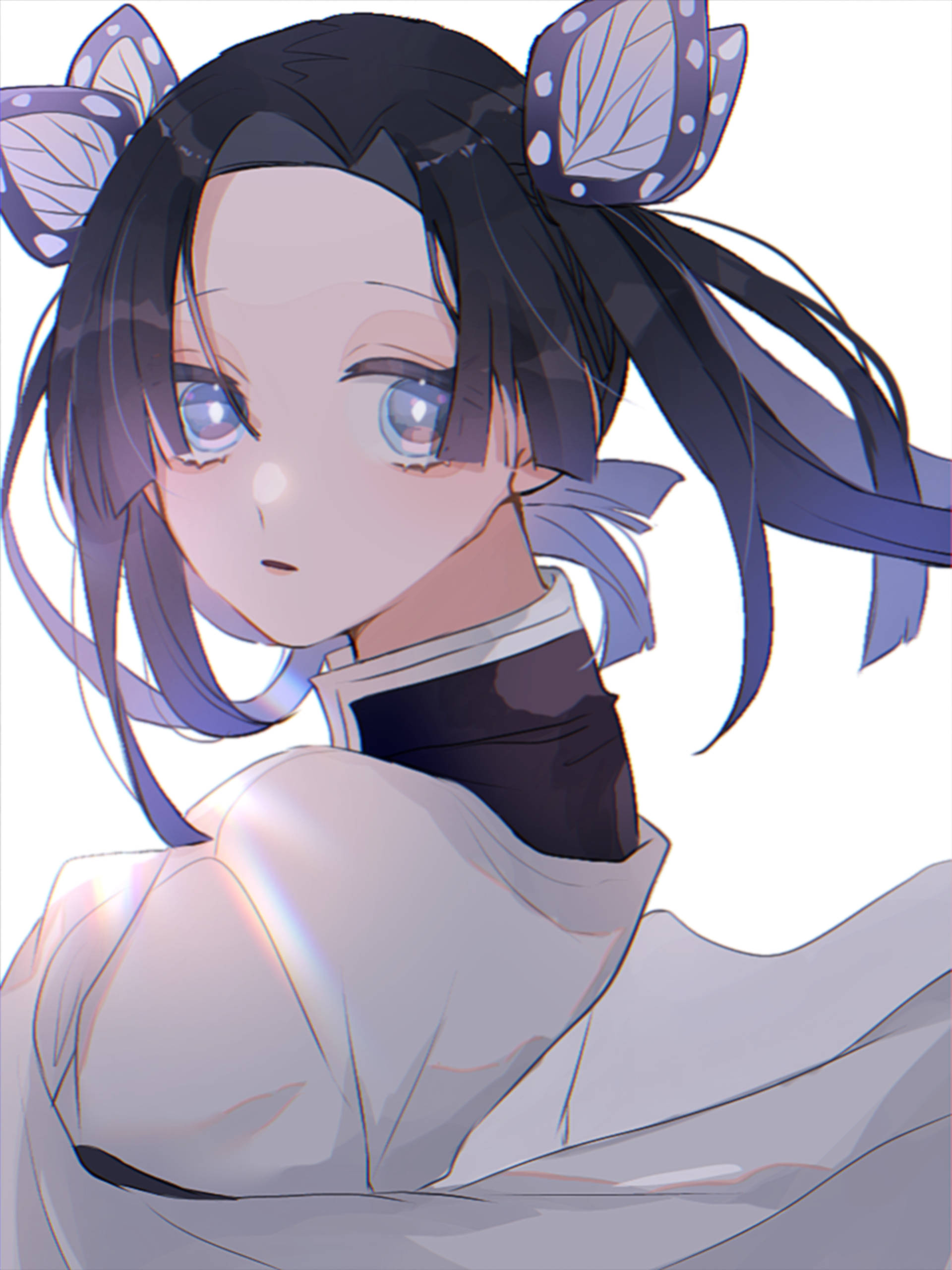 Aoi Kanzaki, butterfly hair clips, blue eyes, 2K Phone Wallpaper