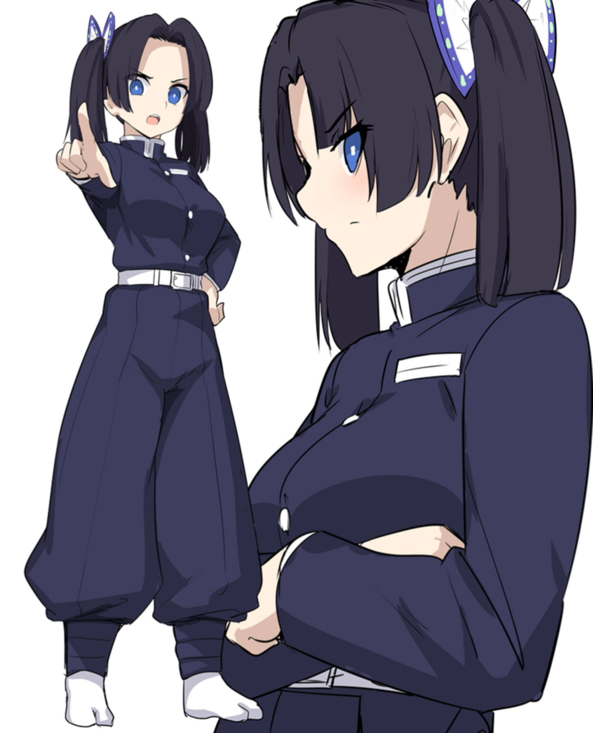 Aoi Kanzaki, dark blue uniforms, cat ear accessories, Full HD Phone Wallpaper