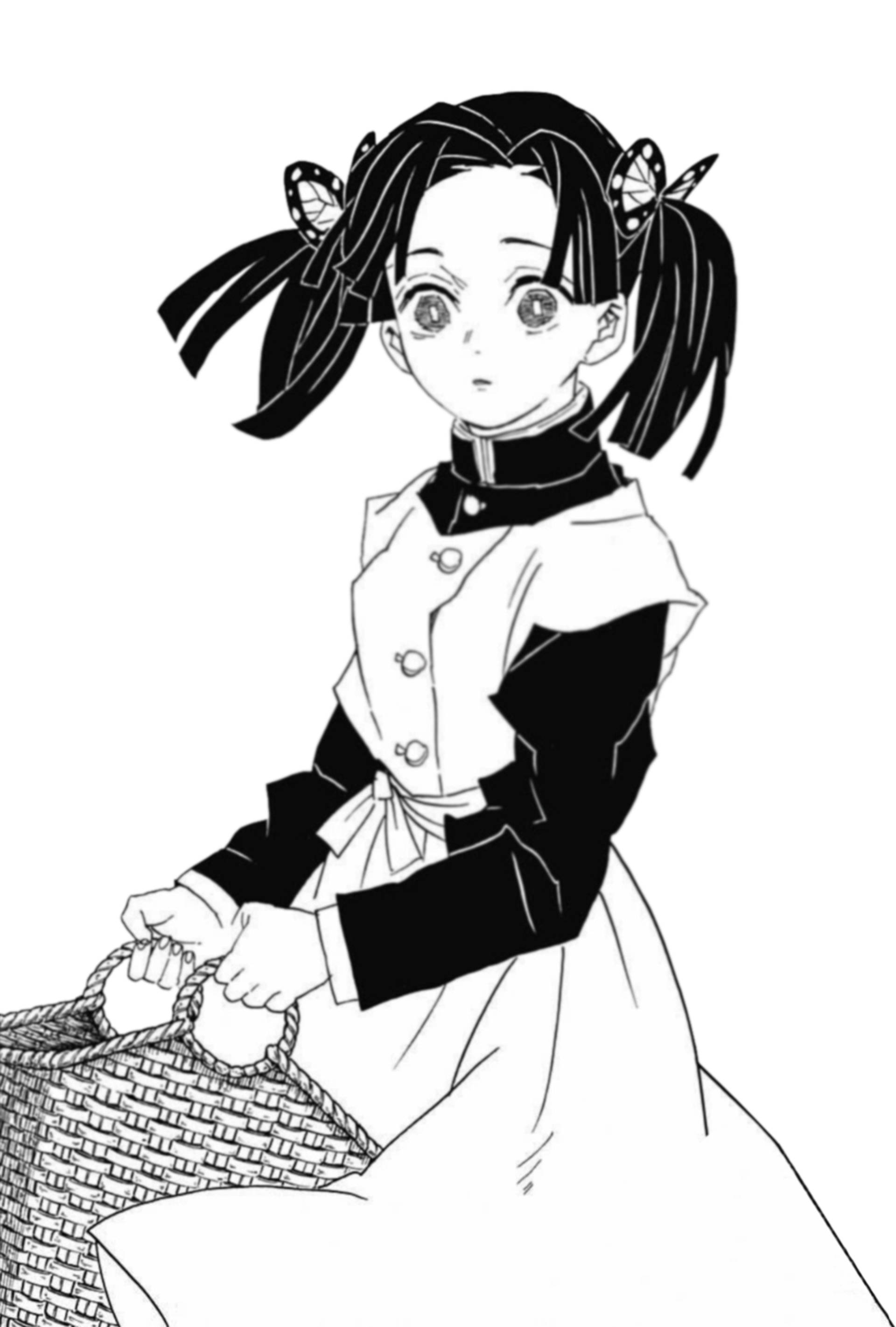 Aoi Kanzaki, butterfly hair clips, woven basket, 2K Phone Wallpaper