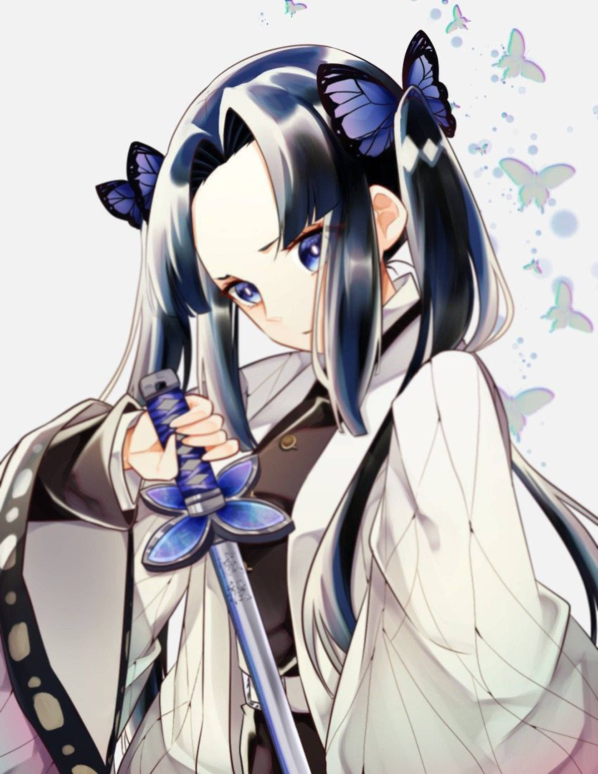 Aoi Kanzaki, butterfly hilt, blue eyes, Full HD Phone Wallpaper