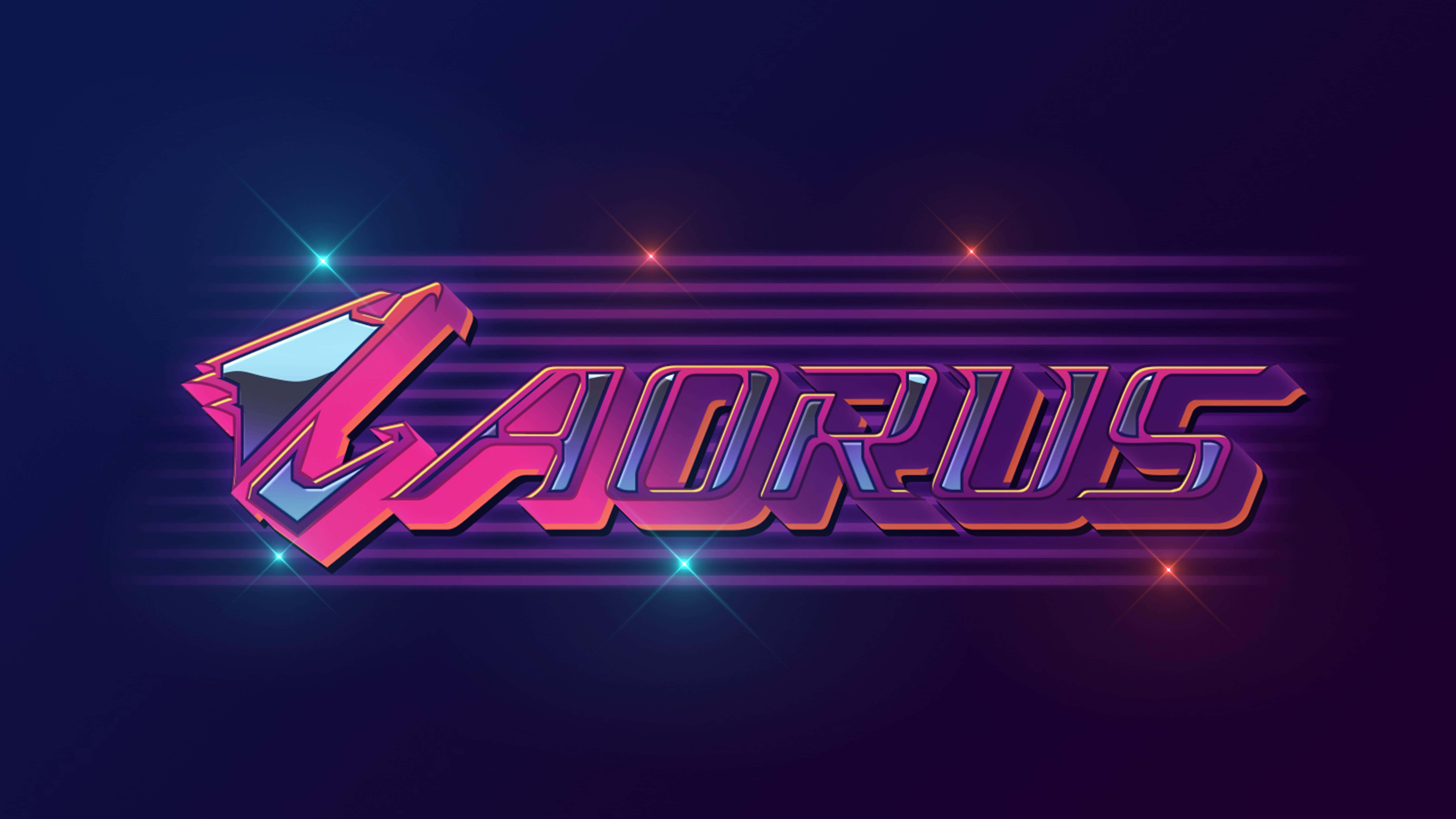 Aorus, neon-pink, blue, 8K Desktop Wallpaper