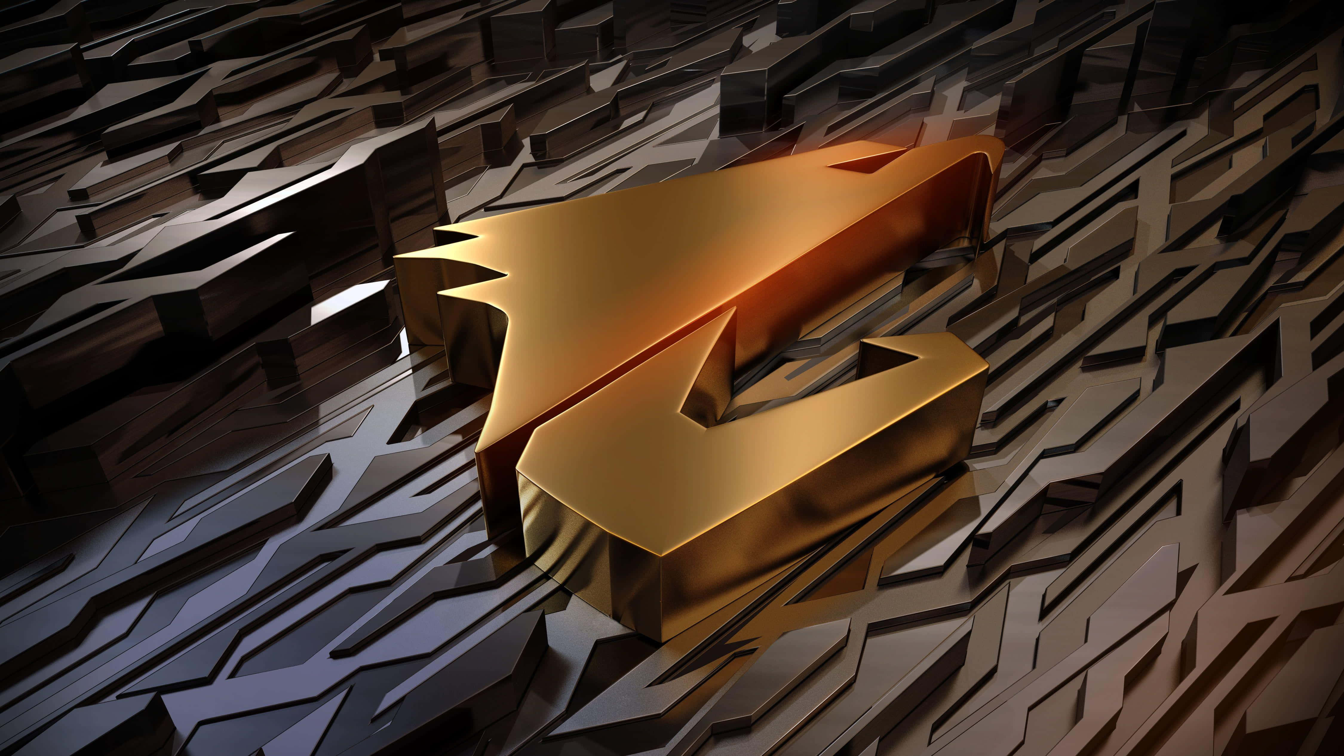 Aorus, golden accent, arrow-shaped logo, 4K Desktop Wallpaper