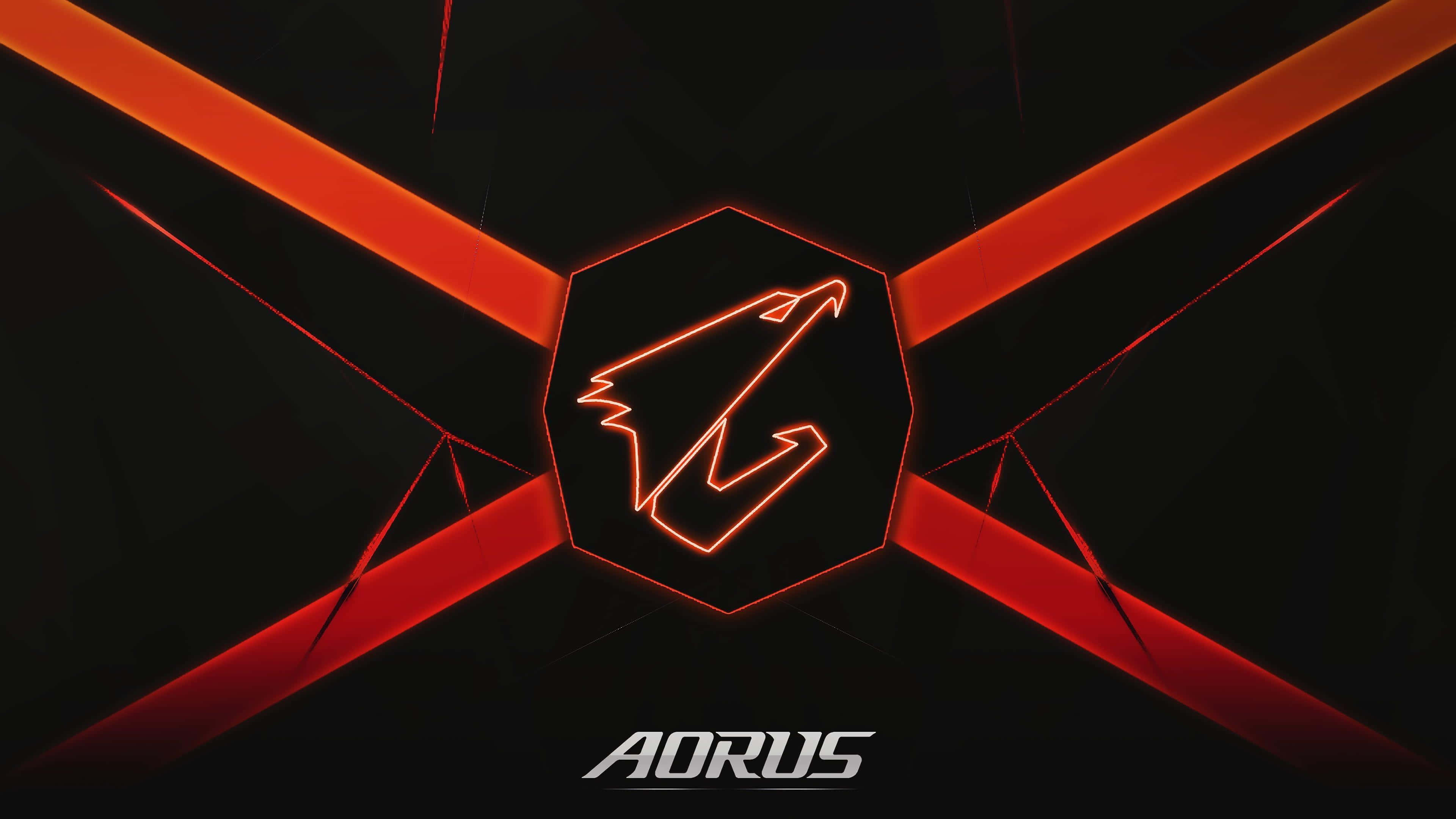 Aorus, red, black, 4K Desktop Wallpaper