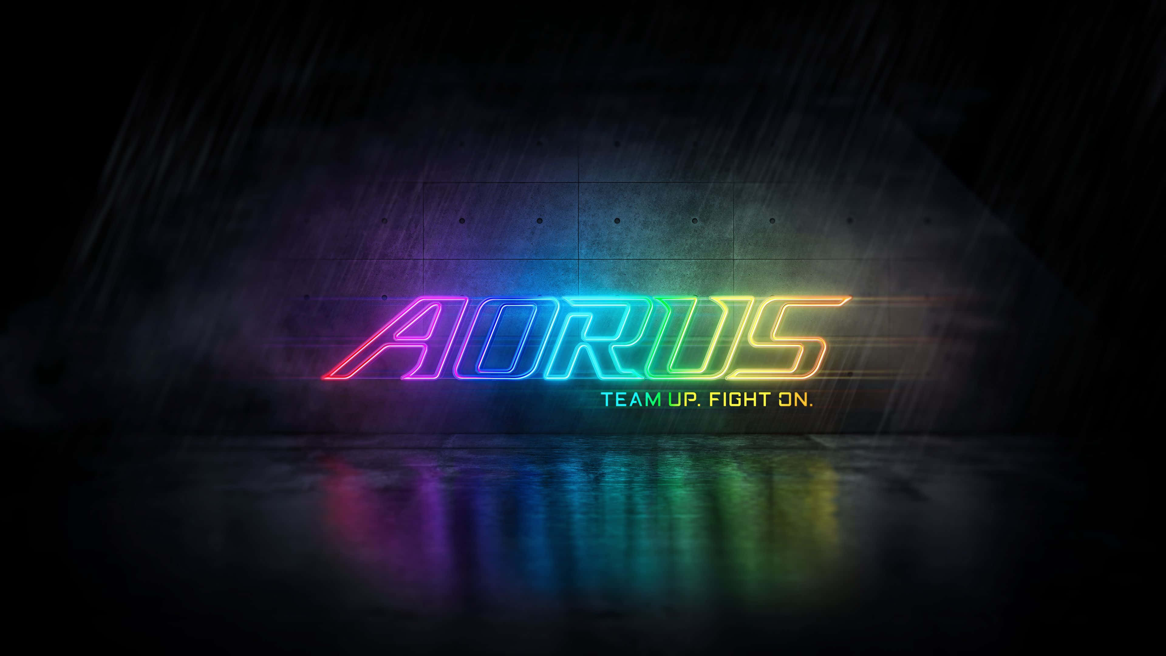 Aorus, neon sign, rainbow neon, 4K Desktop Wallpaper