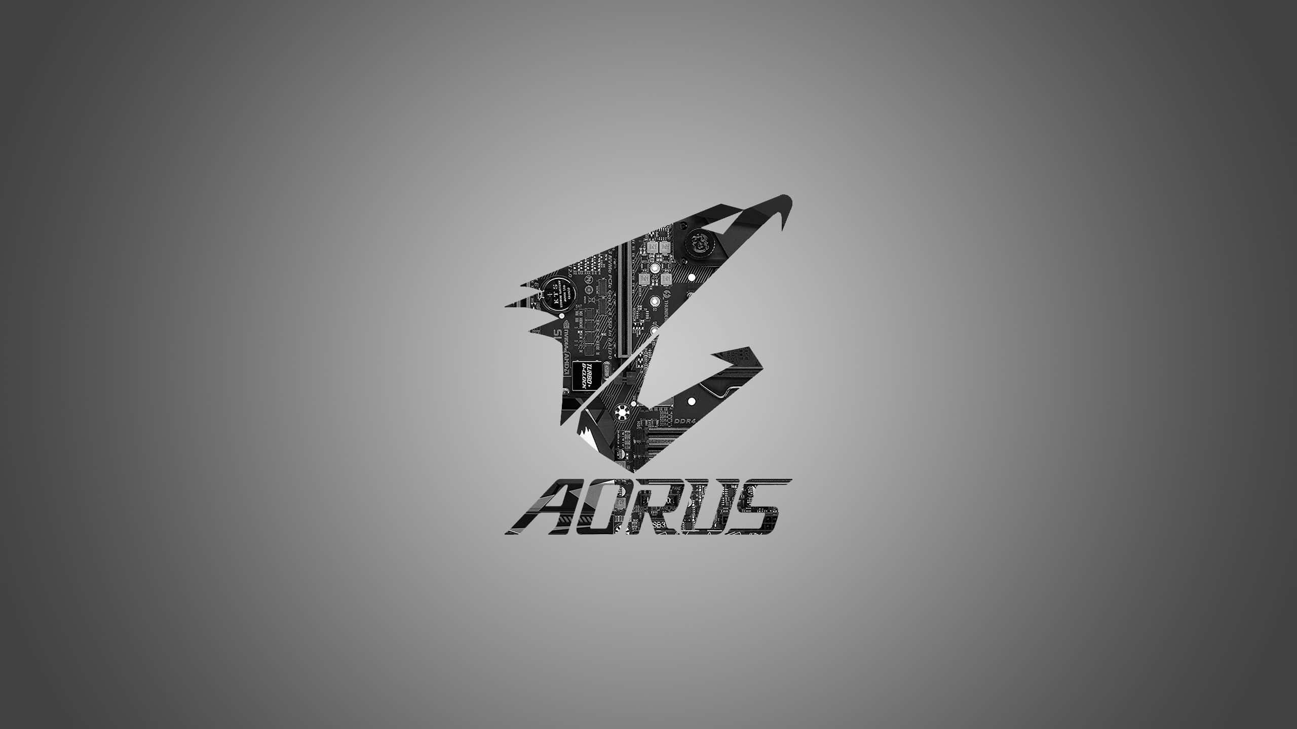 Aorus, AORUS logo, circuit board textures, 2K Desktop Wallpaper