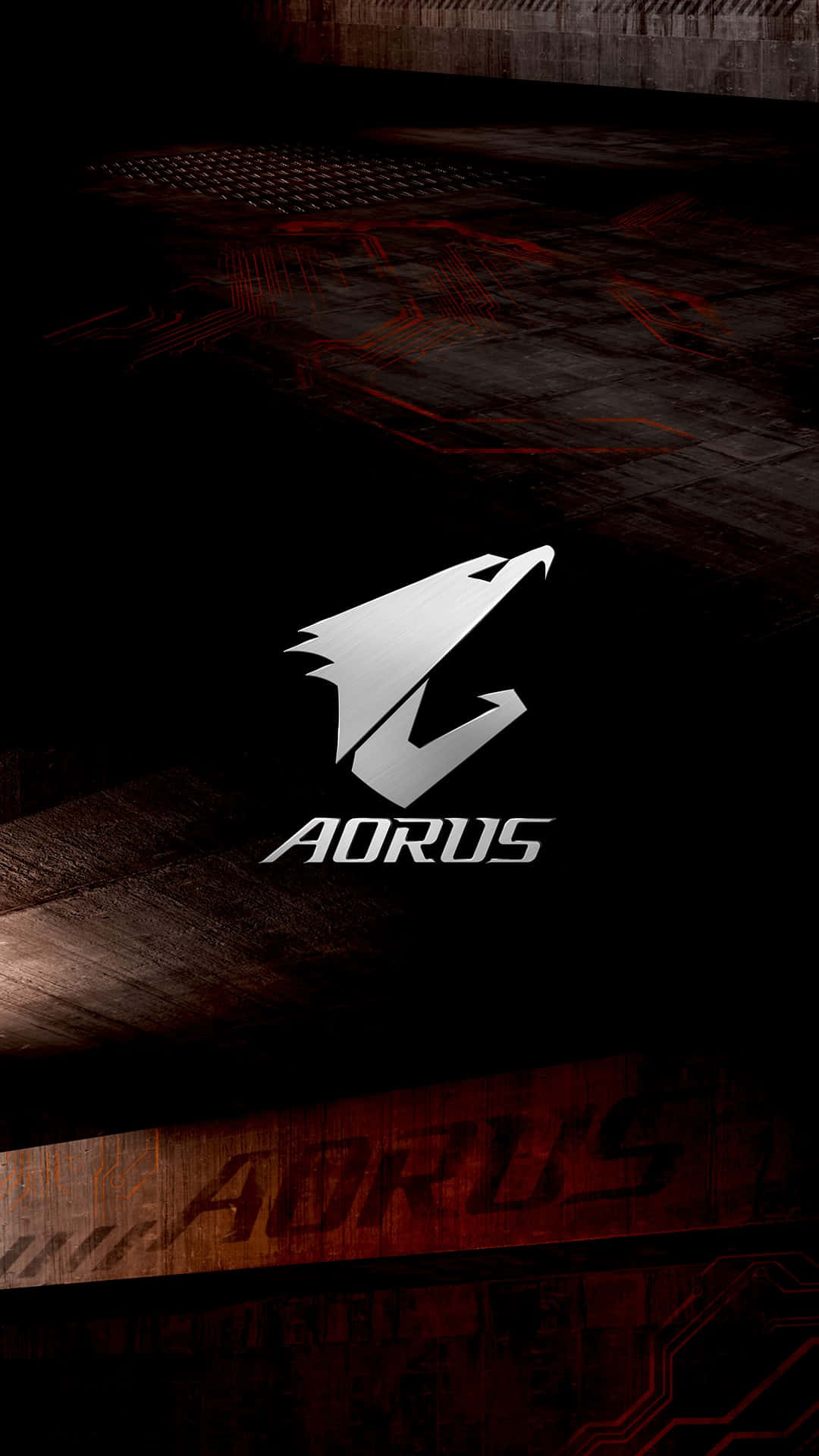 Aorus, silver, dark textured background, Full HD Phone Wallpaper