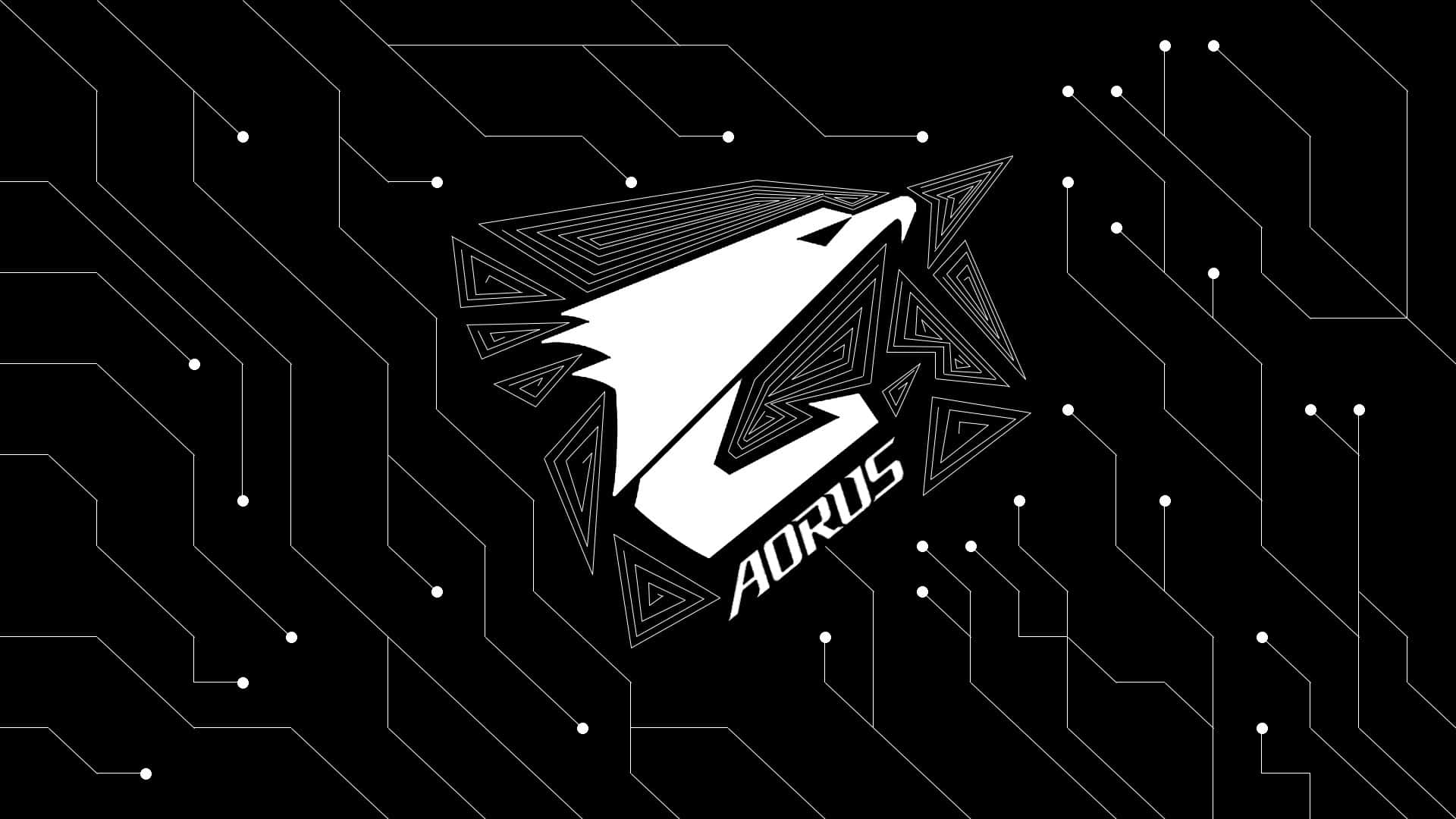 Aorus, white AORUS logo, geometric triangles, Full HD Desktop Wallpaper