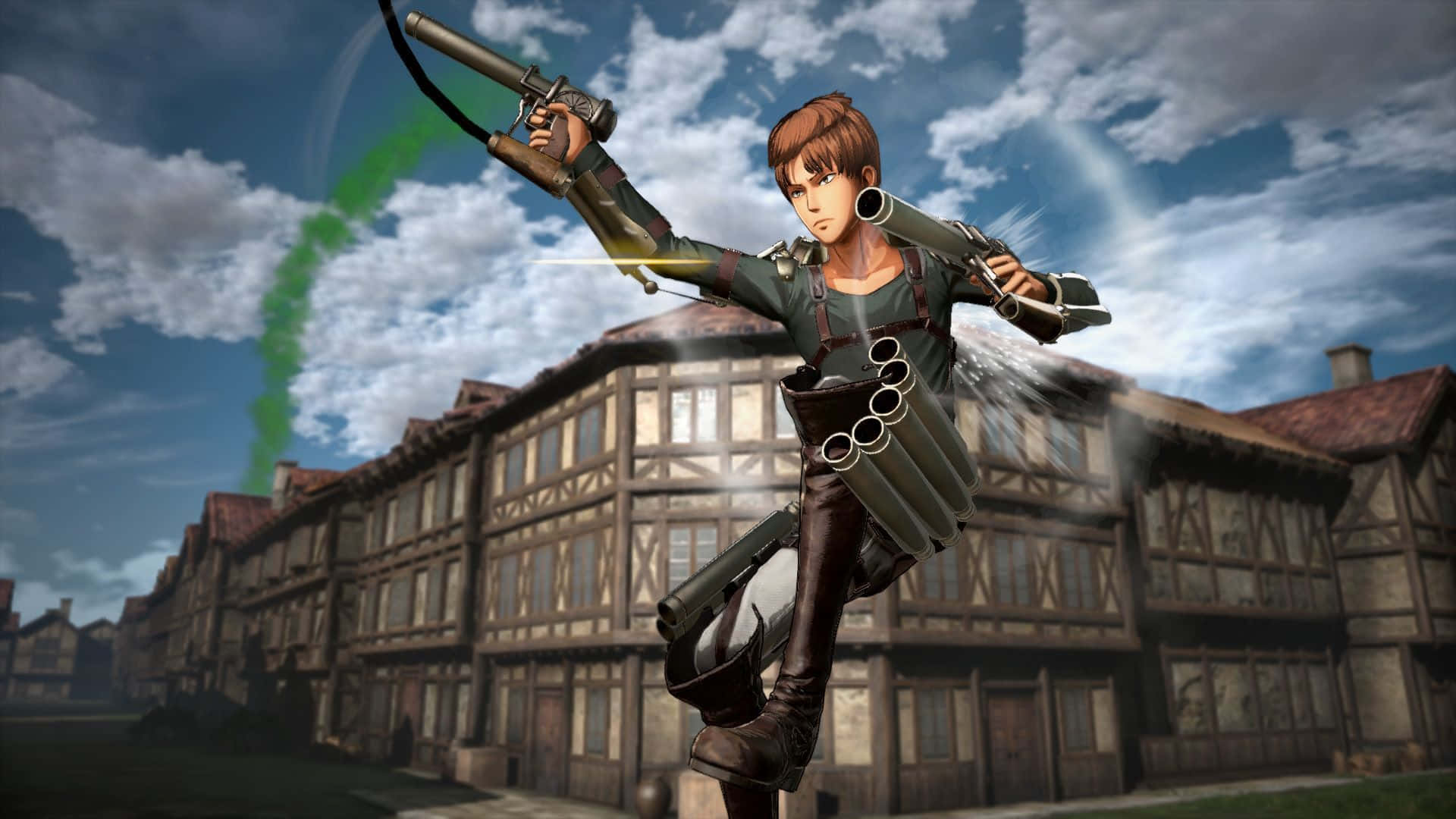 Aot 2 Final Battle, anime soldier, three-pronged weapon, Full HD Desktop Wallpaper