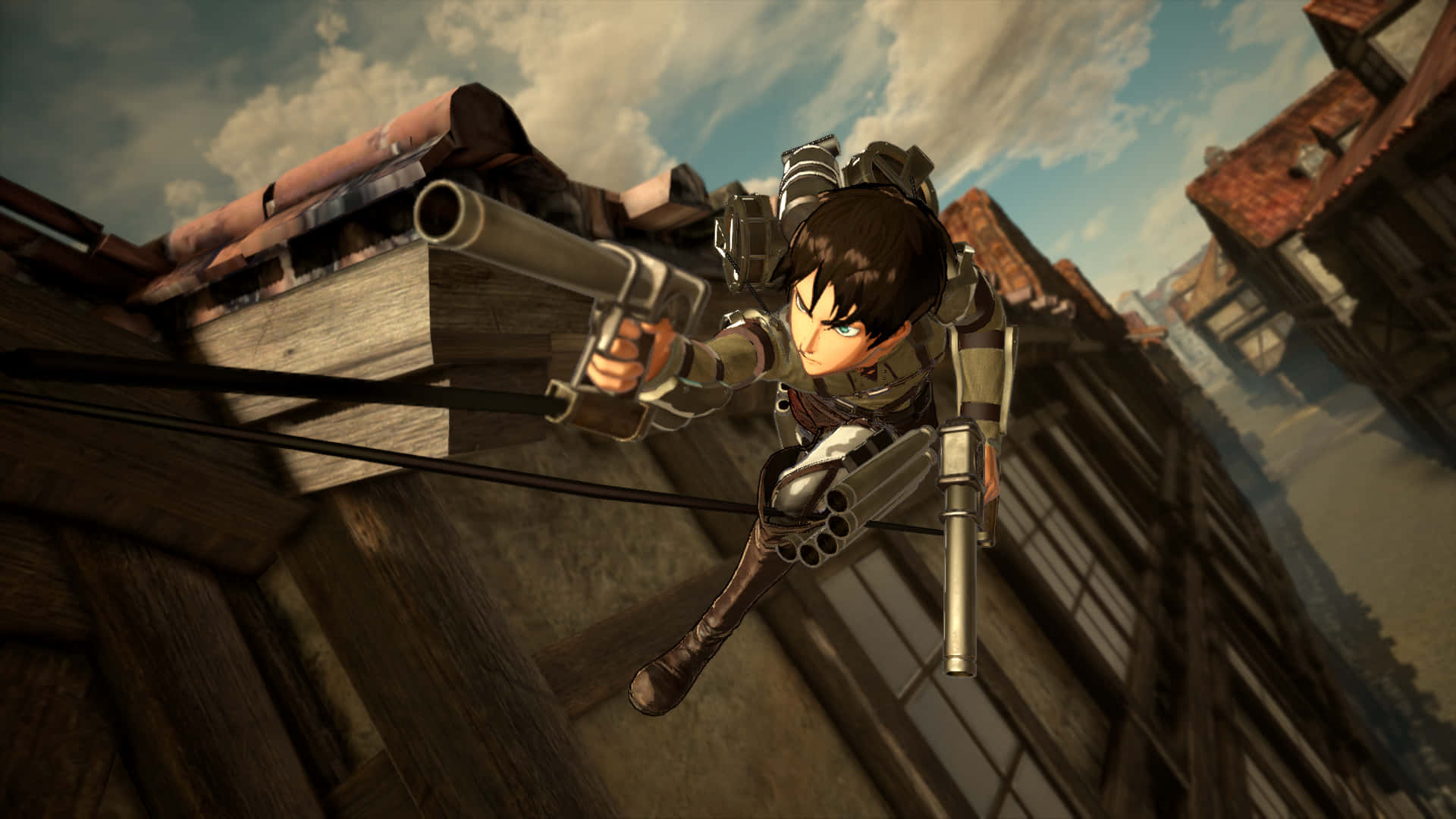 Aot 2 Final Battle, mechanical suit, grappling hook, Full HD Desktop Wallpaper