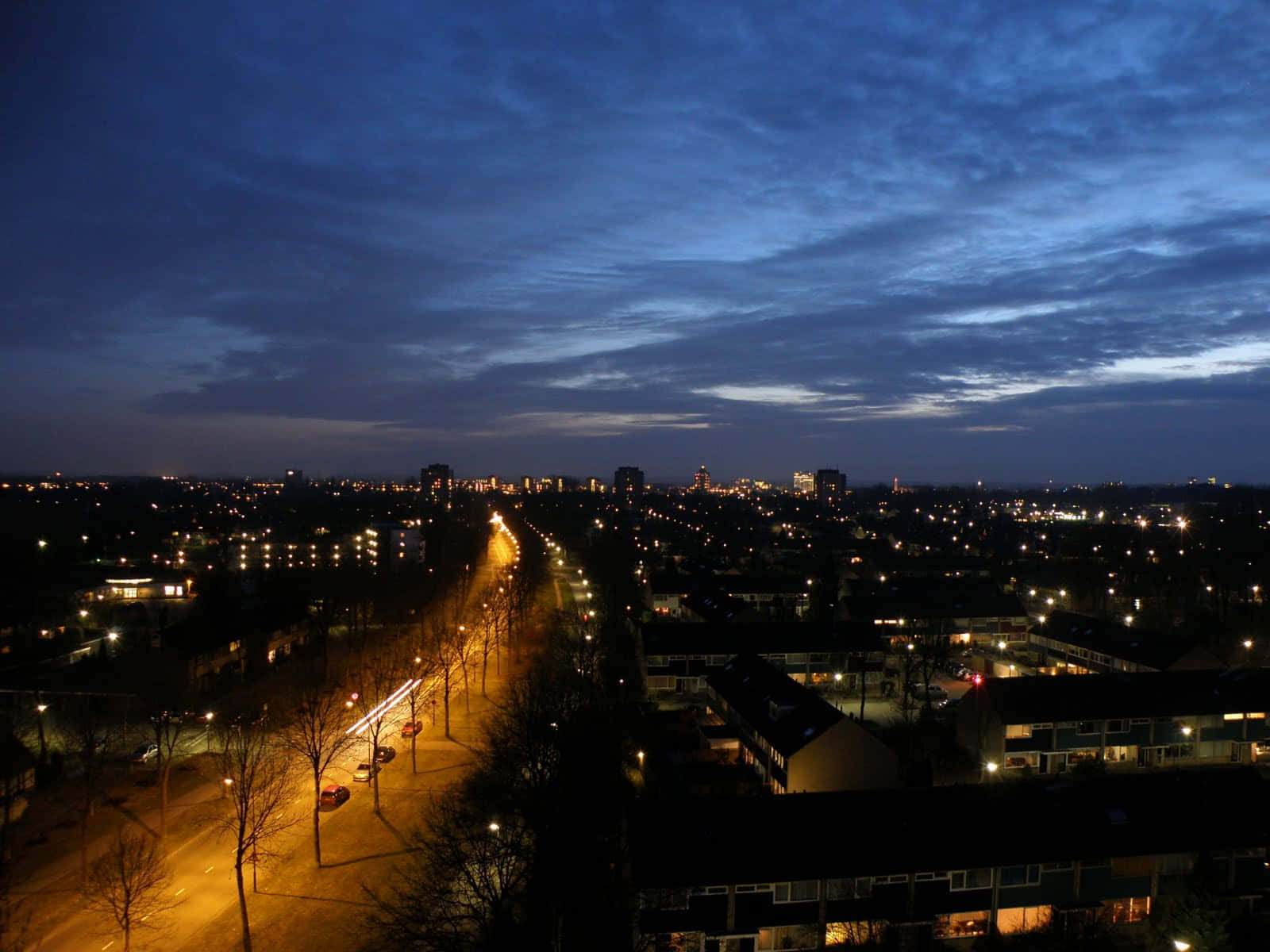 Apeldoorn, nighttime, cityscape, HD Desktop Wallpaper