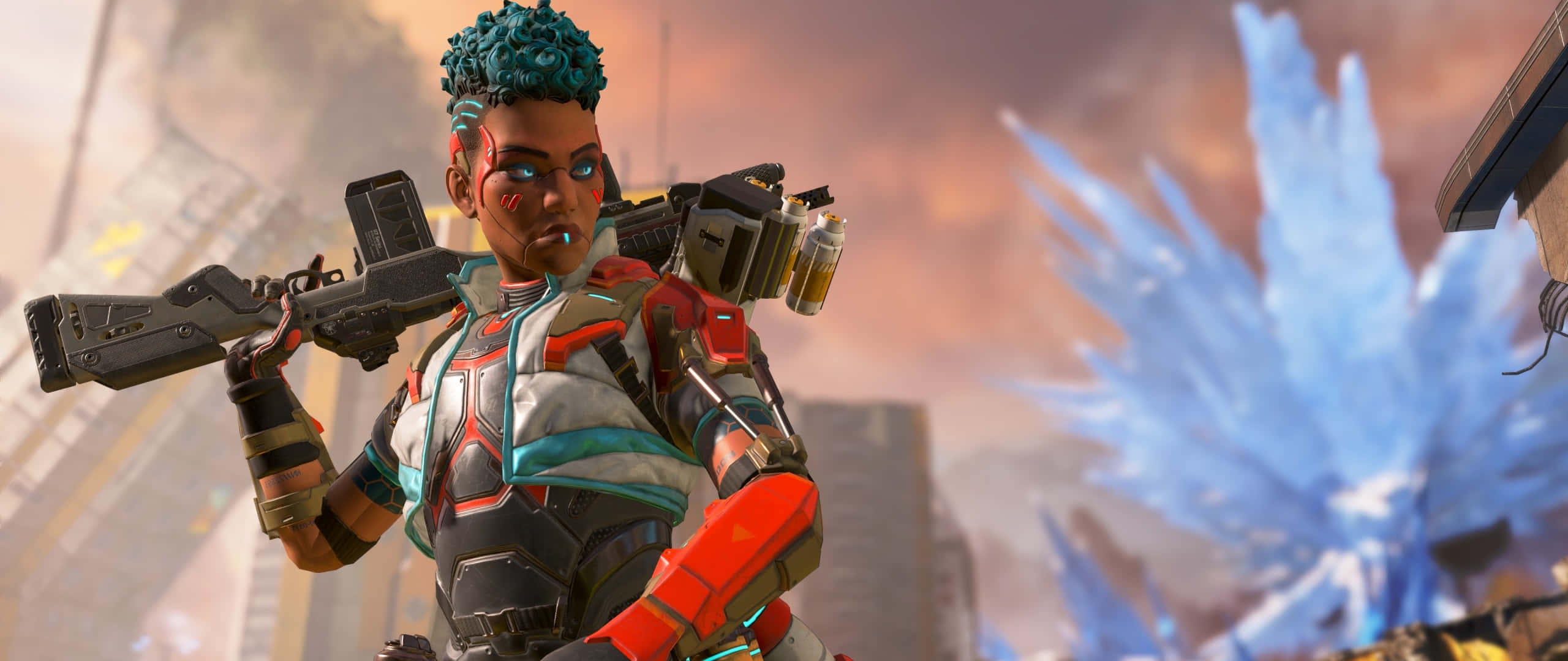 Apex Legends, Bangalore, teal hair, 2K Desktop Wallpaper