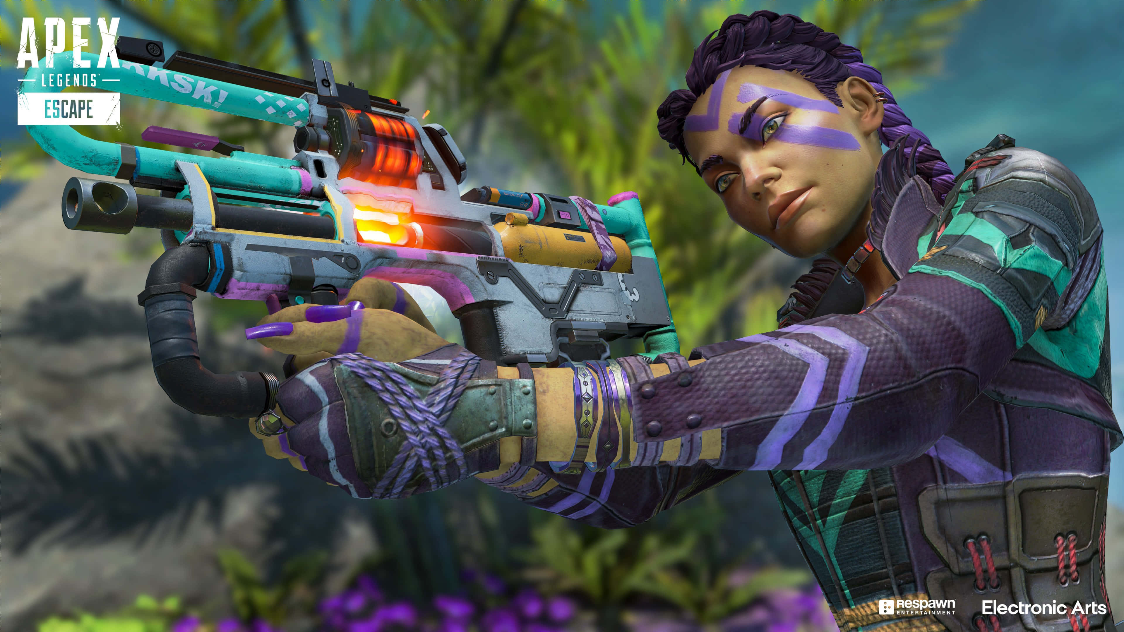 Apex Legends, Bangalore, glowing futuristic weapon, 4K Desktop Wallpaper