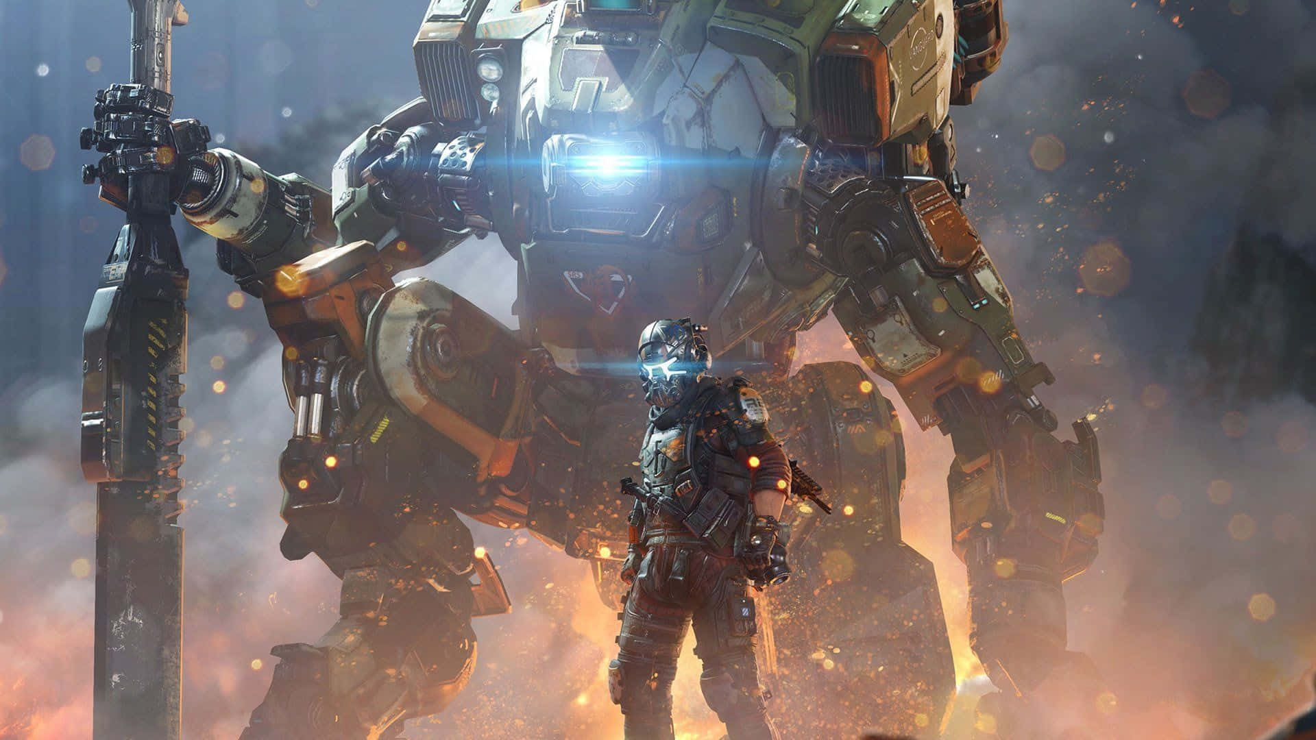 Apex Legends Bangalore, mech, fiery battlefield, Full HD Desktop Wallpaper