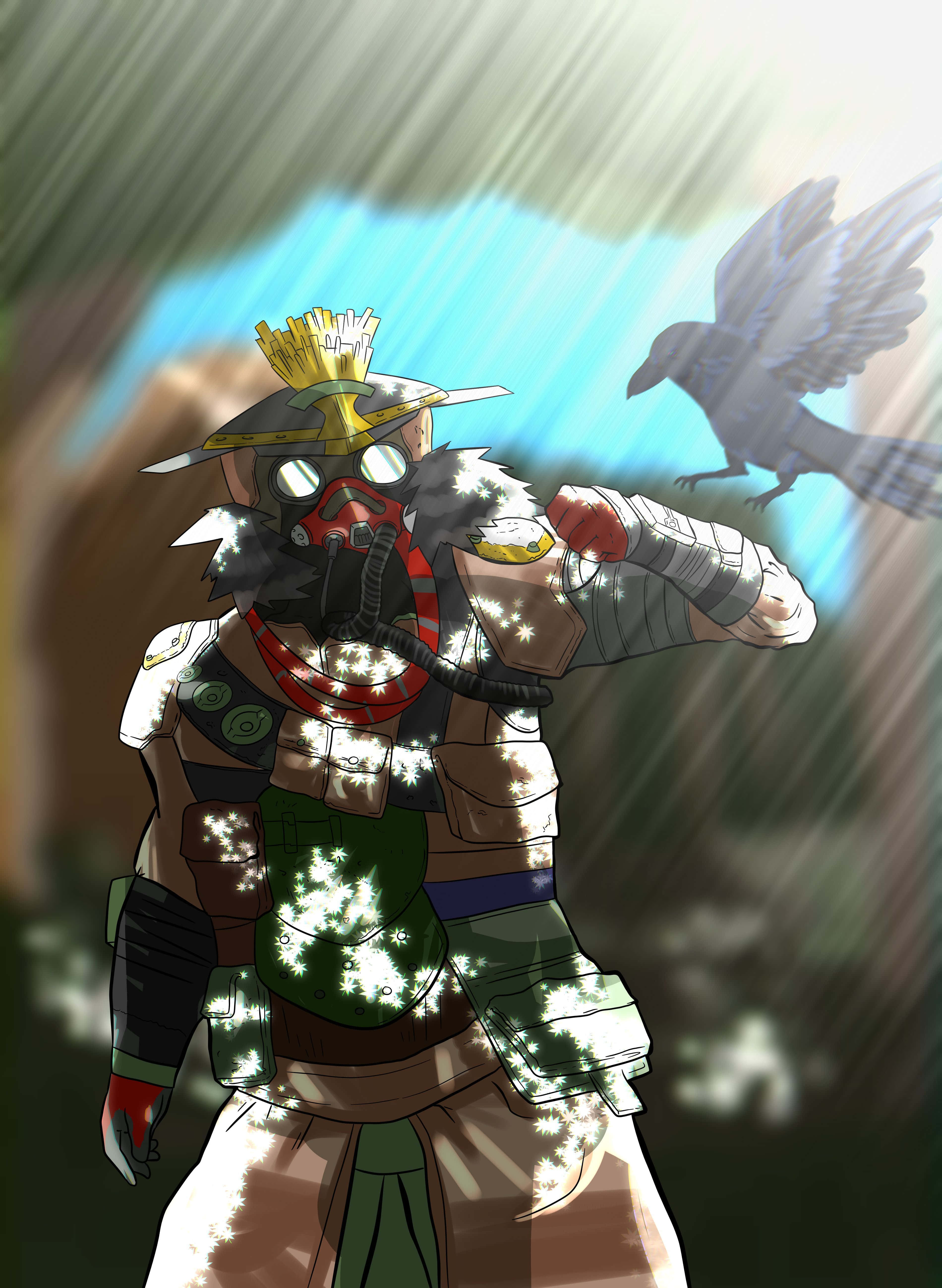 Apex Legends Bloodhound, samurai warrior, futuristic armor, 5K Phone Wallpaper