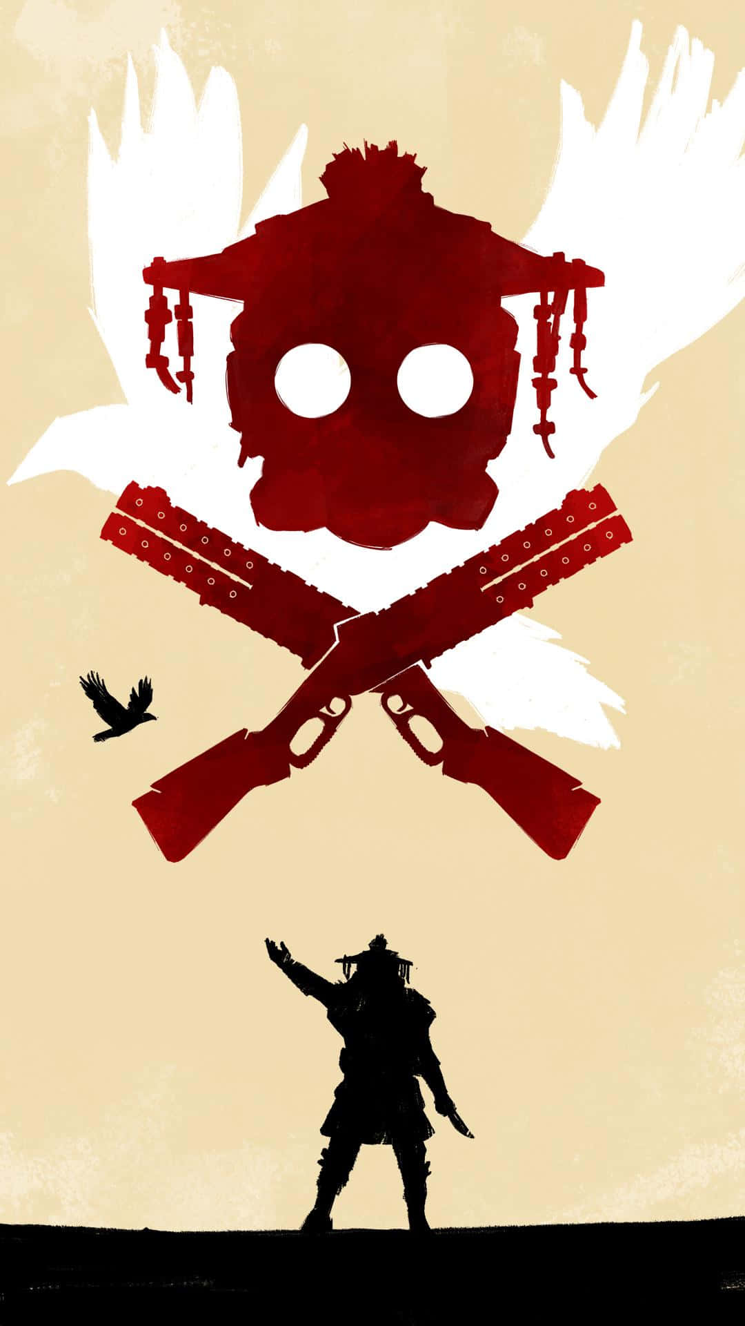Apex Legends Bloodhound, red skull, crossed rifles, Full HD Phone Wallpaper