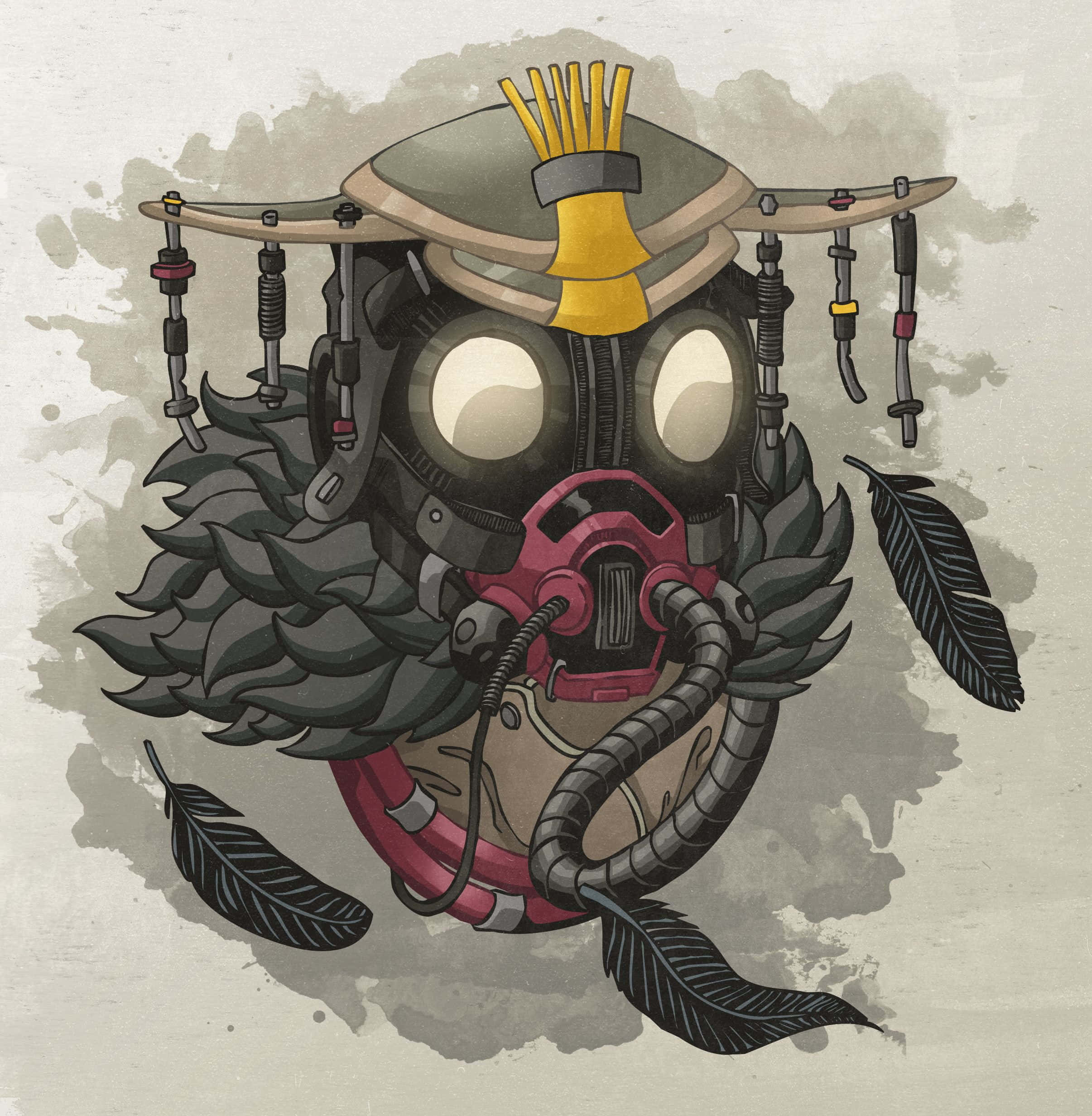 Apex Legends Bloodhound, gas mask, samurai helmet, Full HD Phone Wallpaper