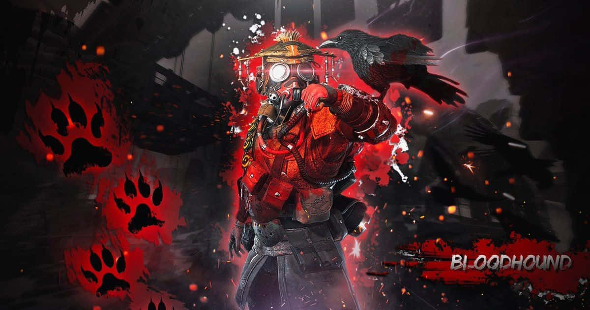 Apex Legends Bloodhound, red armored warrior, crow, SD Desktop Wallpaper