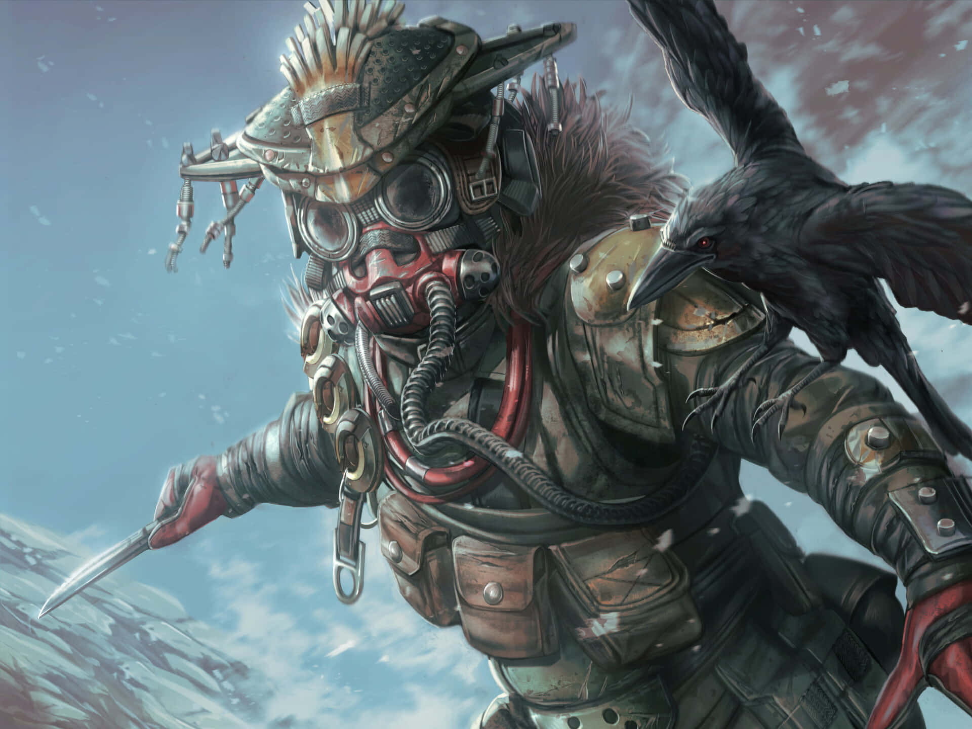 Apex Legends Bloodhound, steampunk warrior, ornate gear, Full HD Desktop Wallpaper