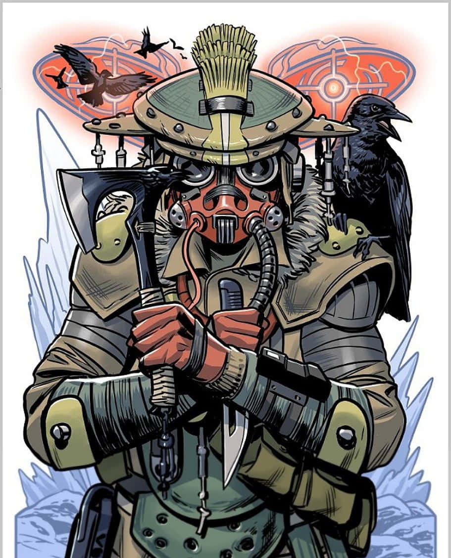 Apex Legends Bloodhound, steampunk warrior, green armor, SD Phone Wallpaper