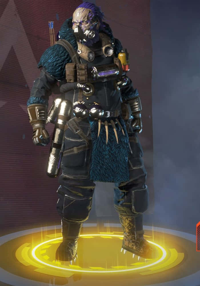 Apex Legends Caustic, purple hair, gas mask, SD Phone Wallpaper