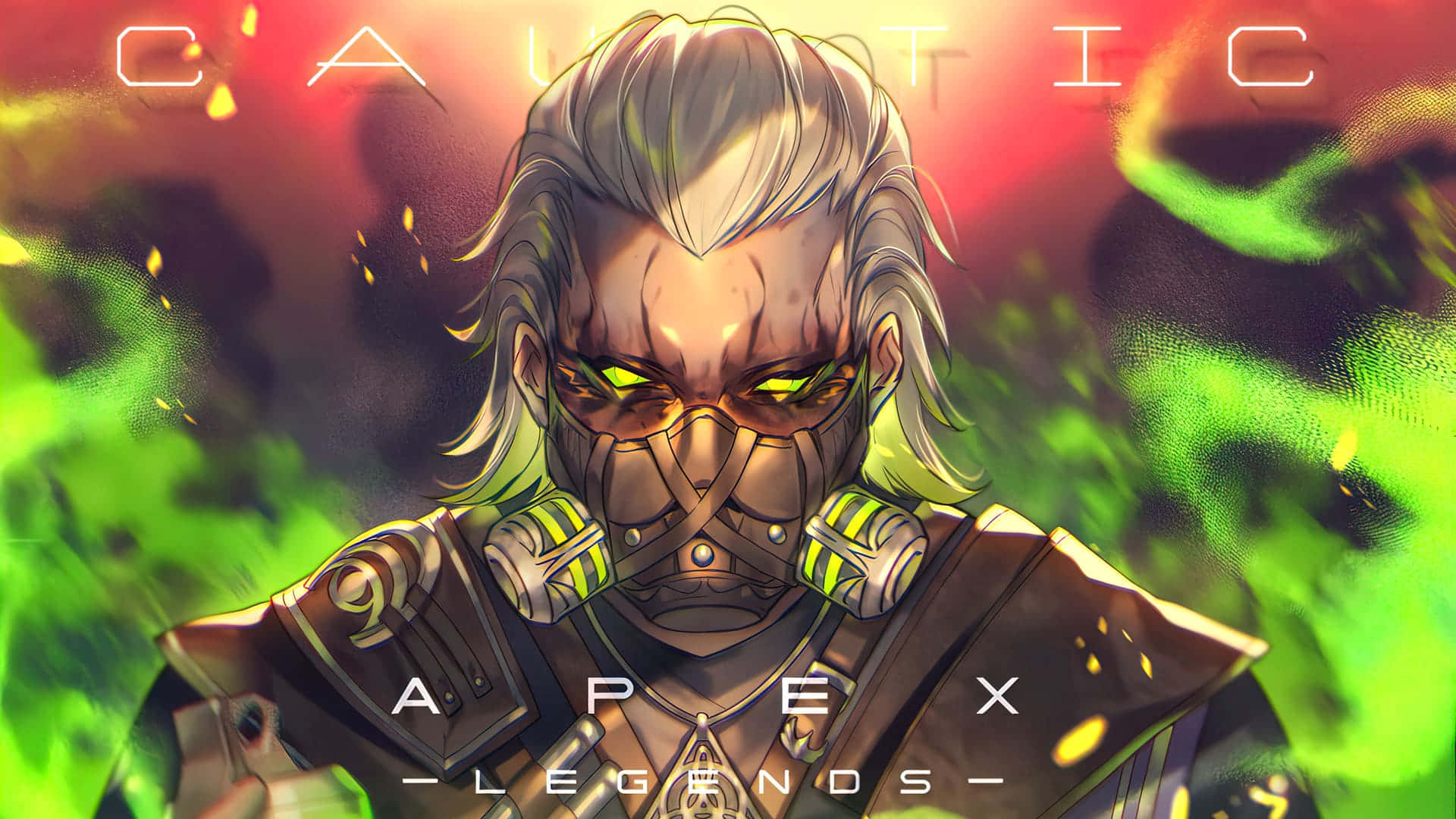 Apex Legends, Caustic, glowing yellow eyes, Full HD Desktop Wallpaper