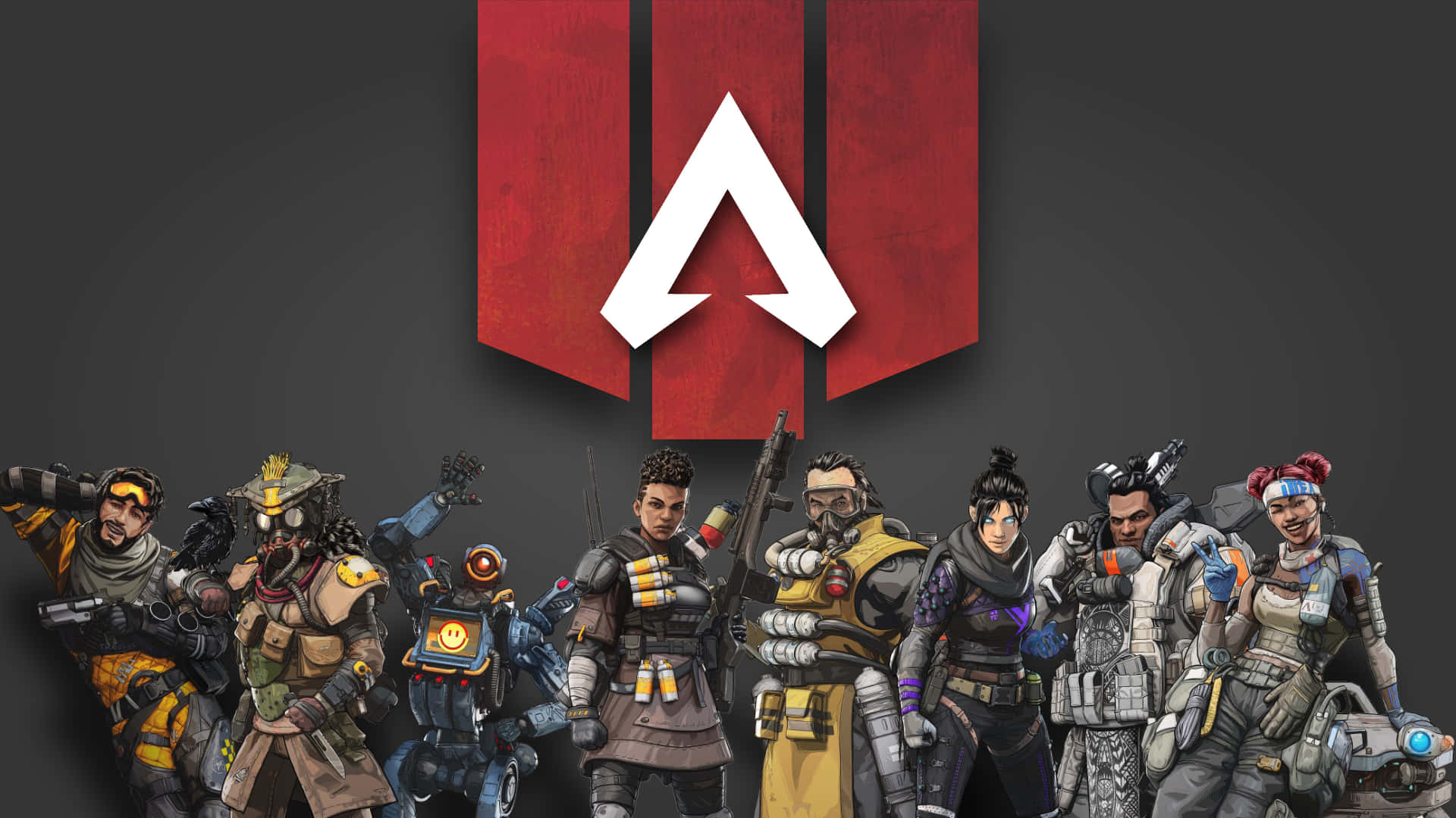 Apex Legends, red and white logo, combat gear, Full HD Desktop Wallpaper