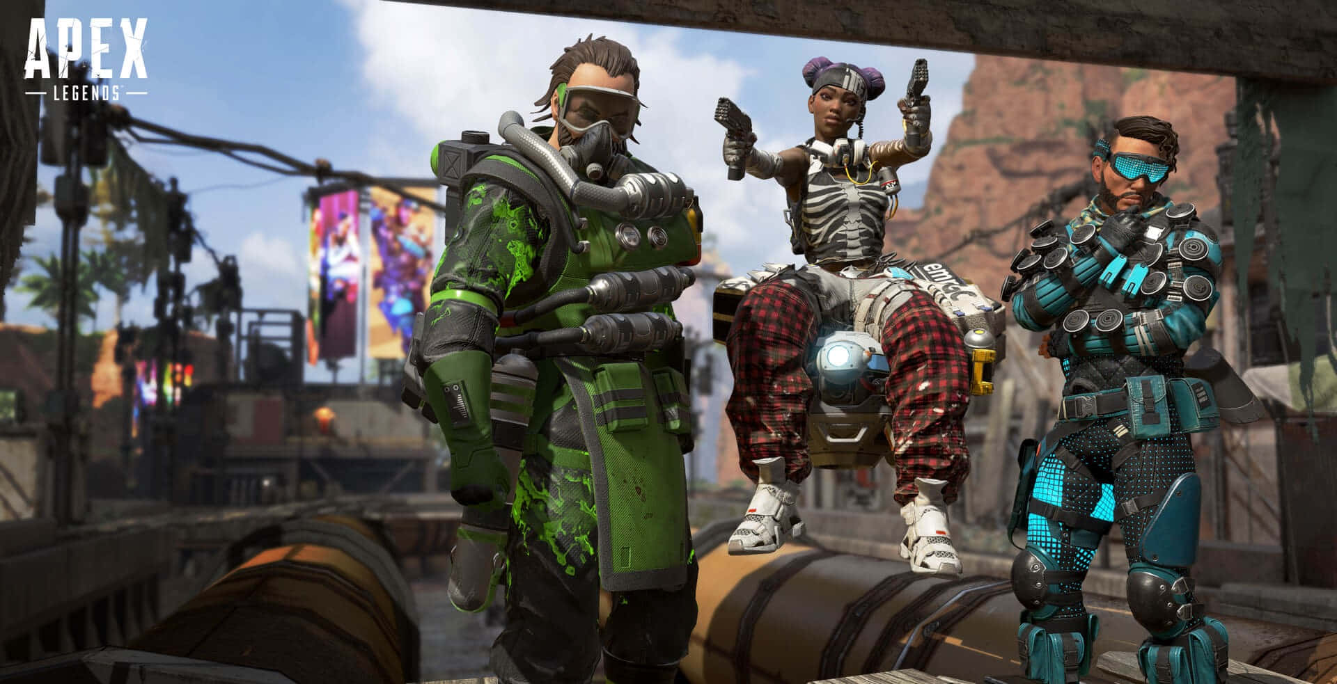 Apex Legends, futuristic gear, rusted pipe, Full HD Desktop Wallpaper